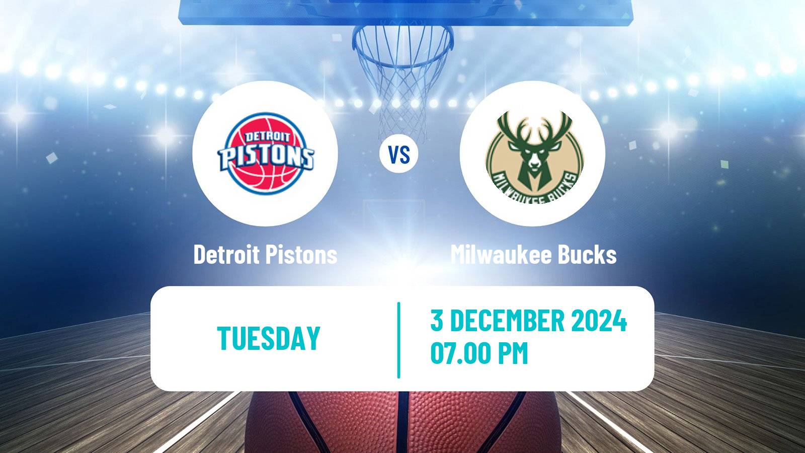 Basketball NBA Detroit Pistons - Milwaukee Bucks