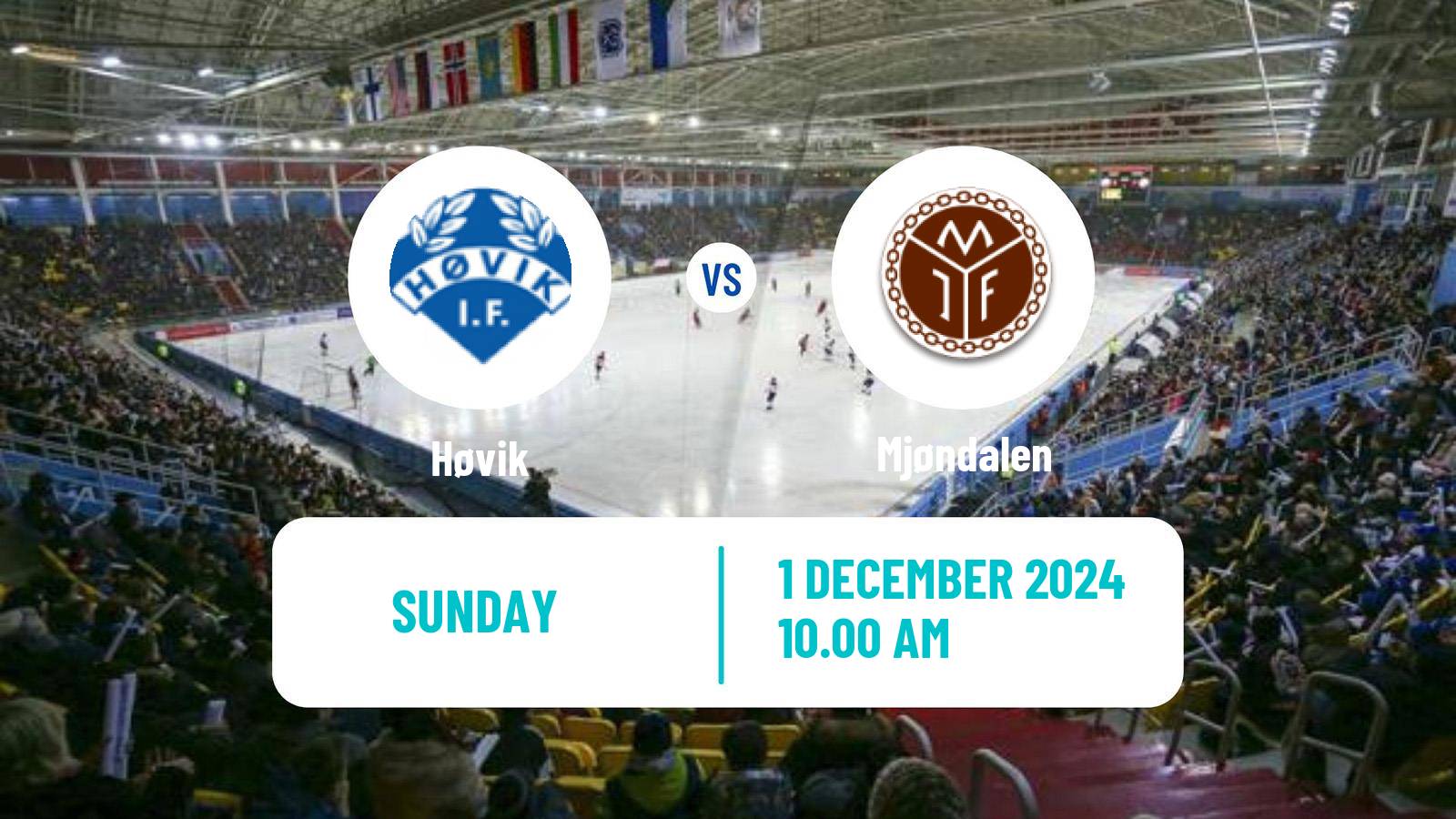 Bandy Norwegian Eliteserien Bandy Høvik - Mjøndalen