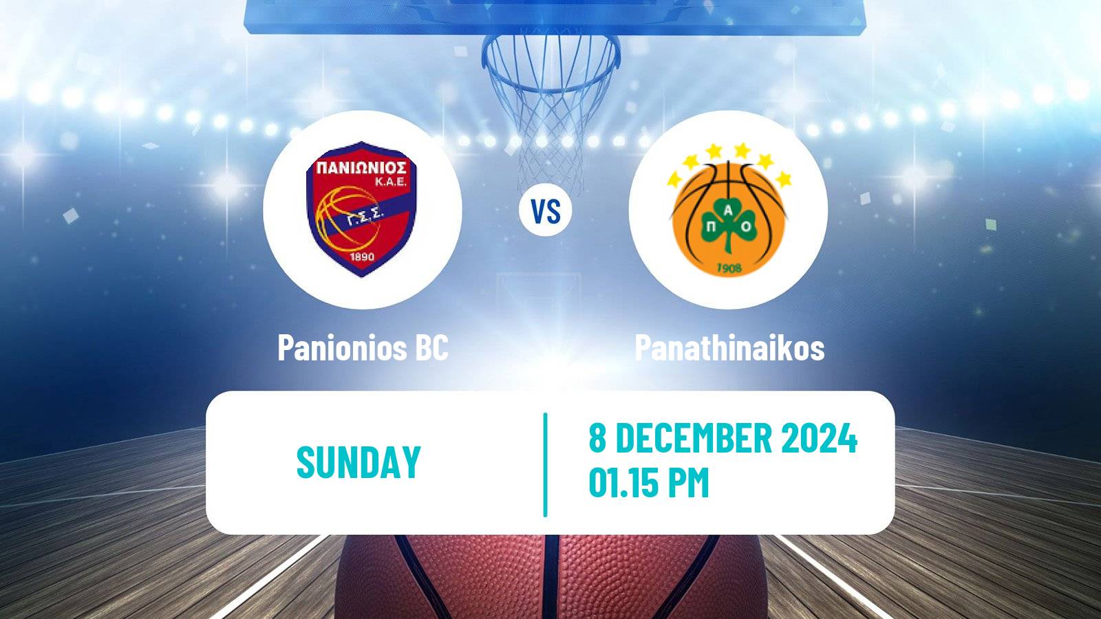 Basketball Greek Basket League A1 Panionios - Panathinaikos