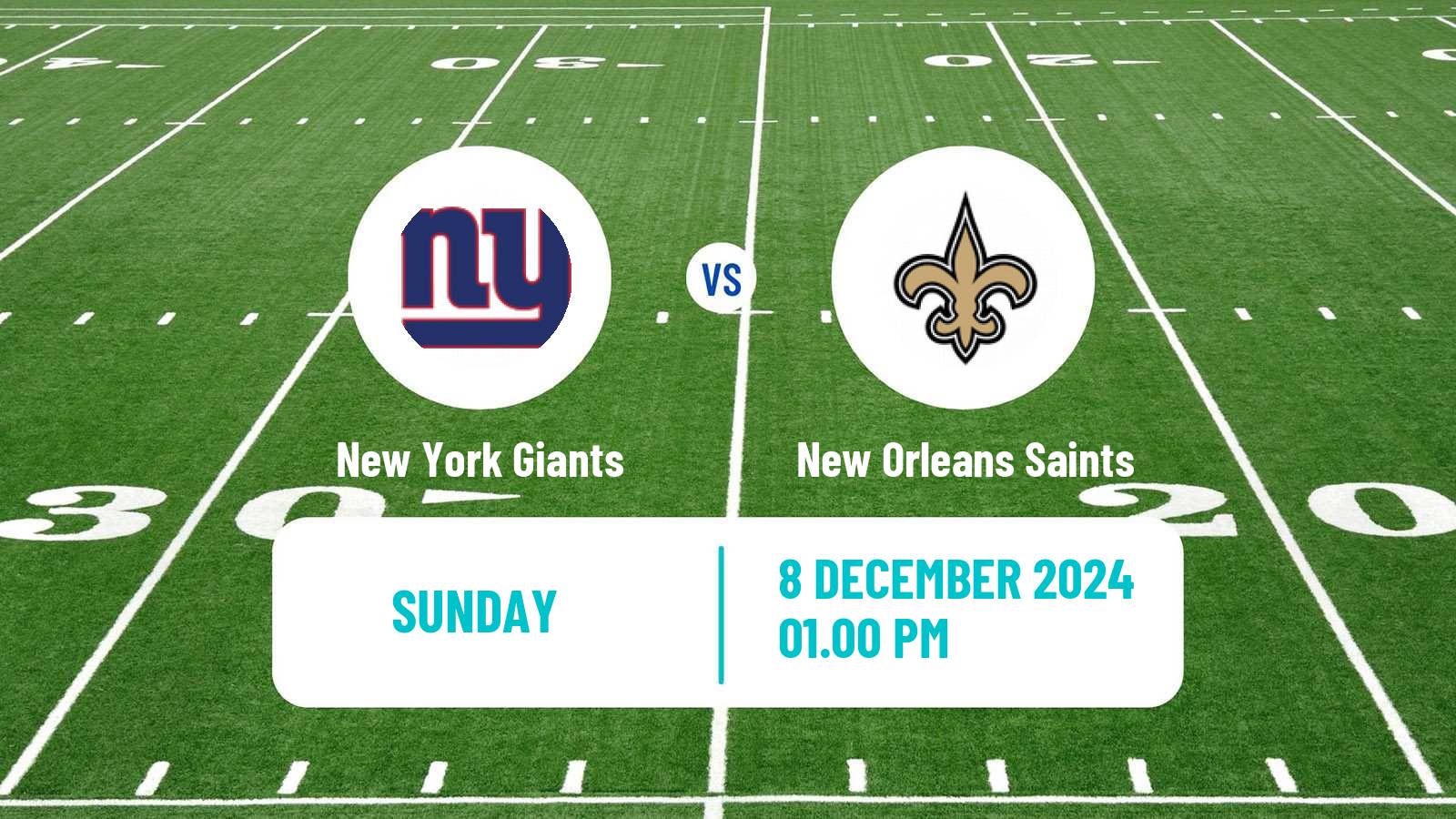 American football NFL New York Giants - New Orleans Saints