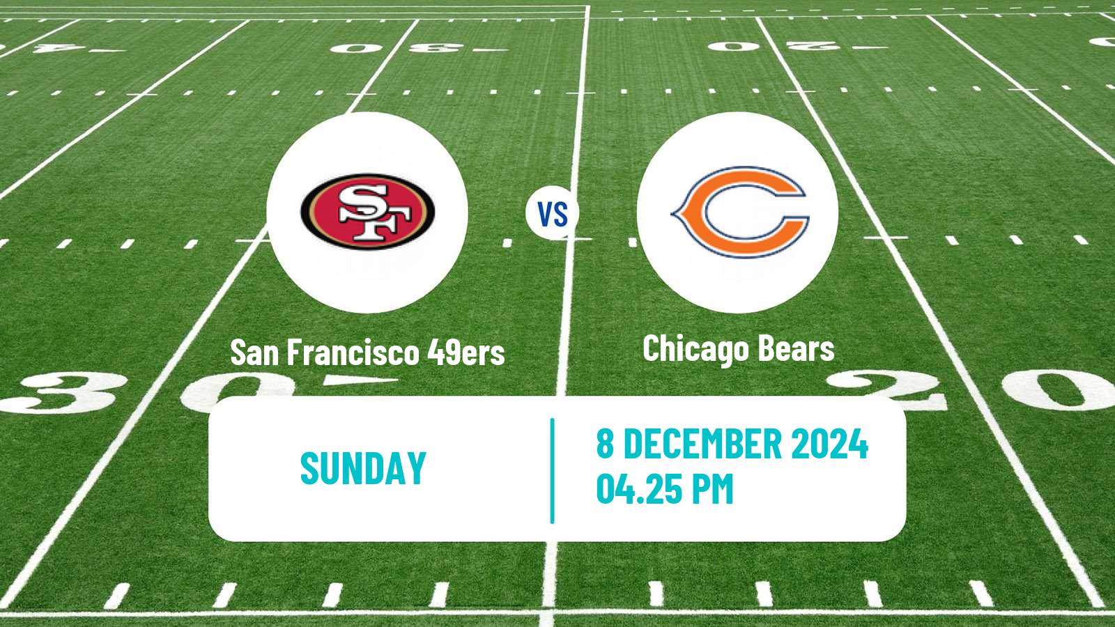 American football NFL San Francisco 49ers - Chicago Bears