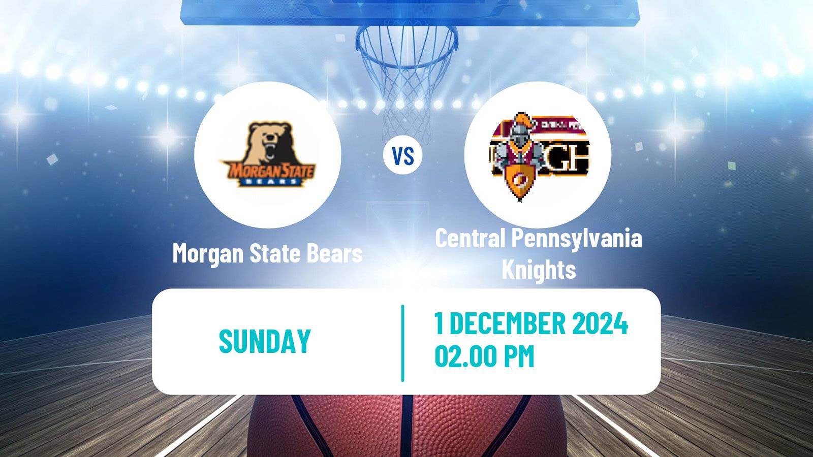 Basketball NCAA College Basketball Morgan State Bears - Central Pennsylvania Knights