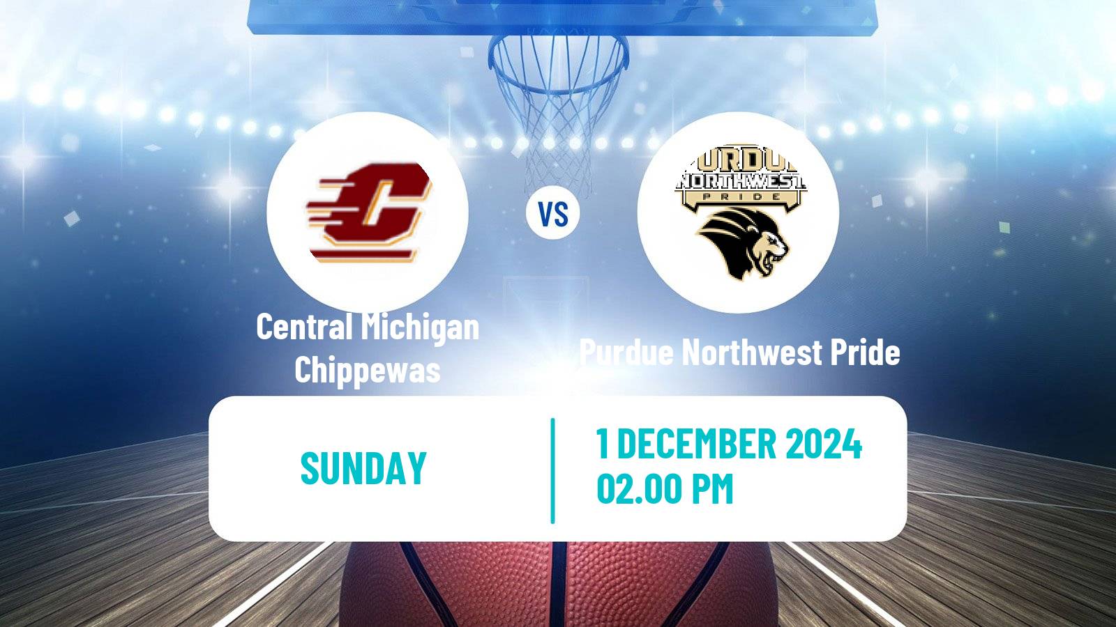 Basketball NCAA College Basketball Central Michigan Chippewas - Purdue Northwest Pride