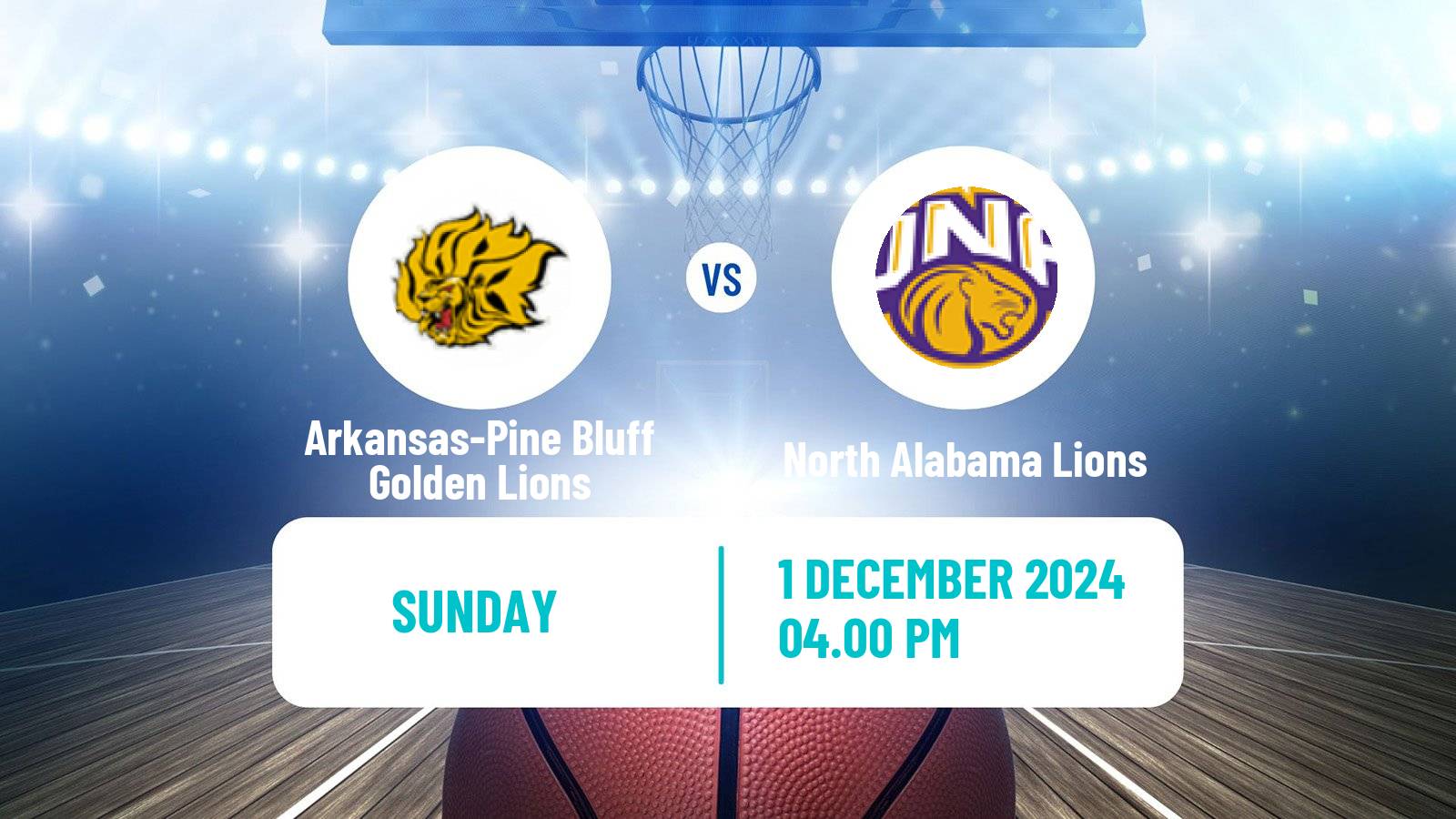 Basketball NCAA College Basketball Women Arkansas-Pine Bluff Golden Lions - North Alabama Lions