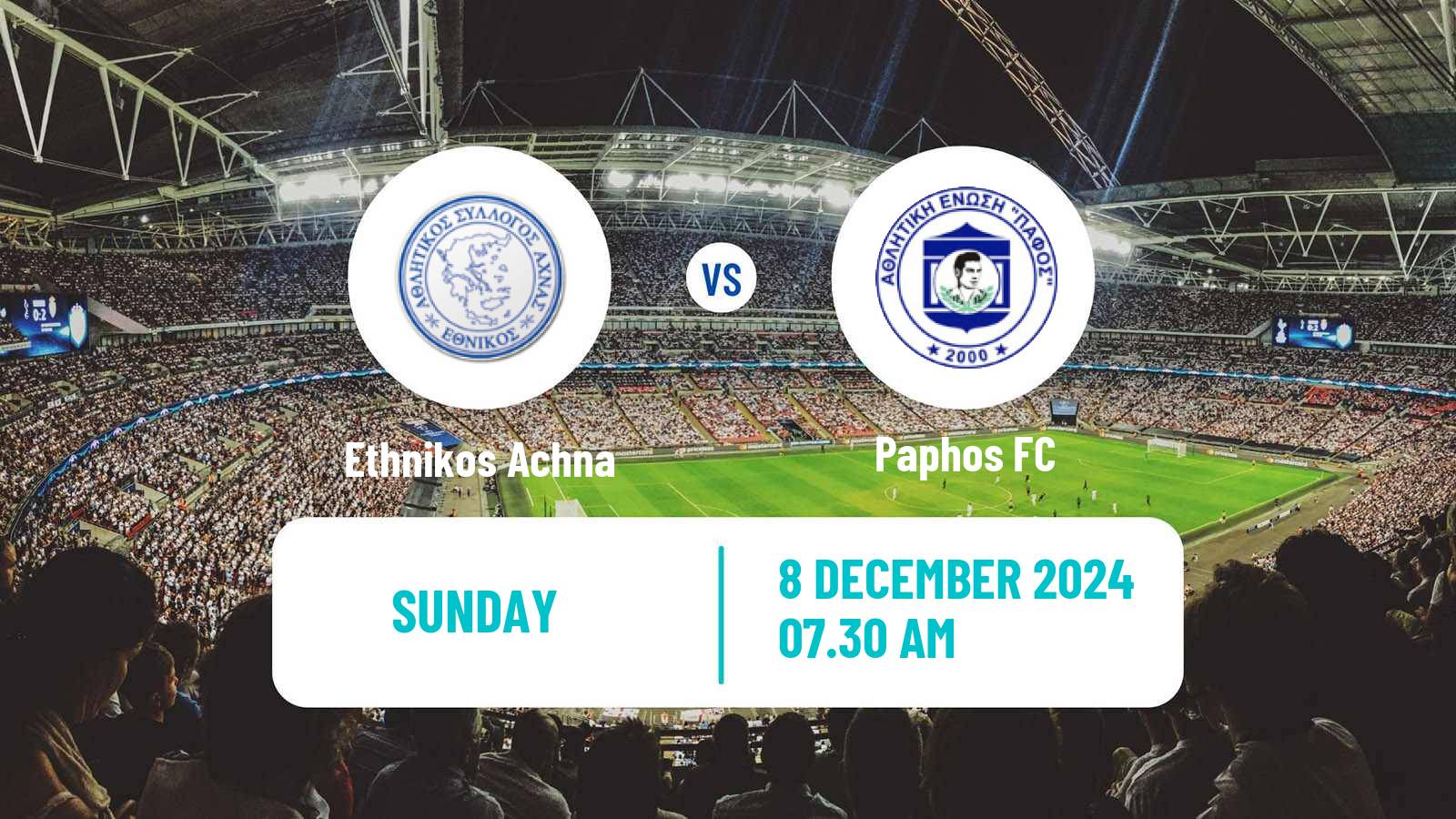 Soccer Cypriot First Division Ethnikos Achna - Paphos