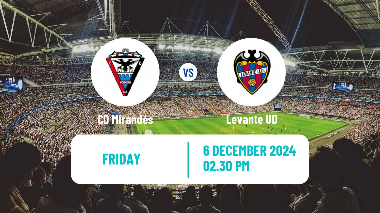 Soccer Spanish LaLiga2 Mirandés - Levante