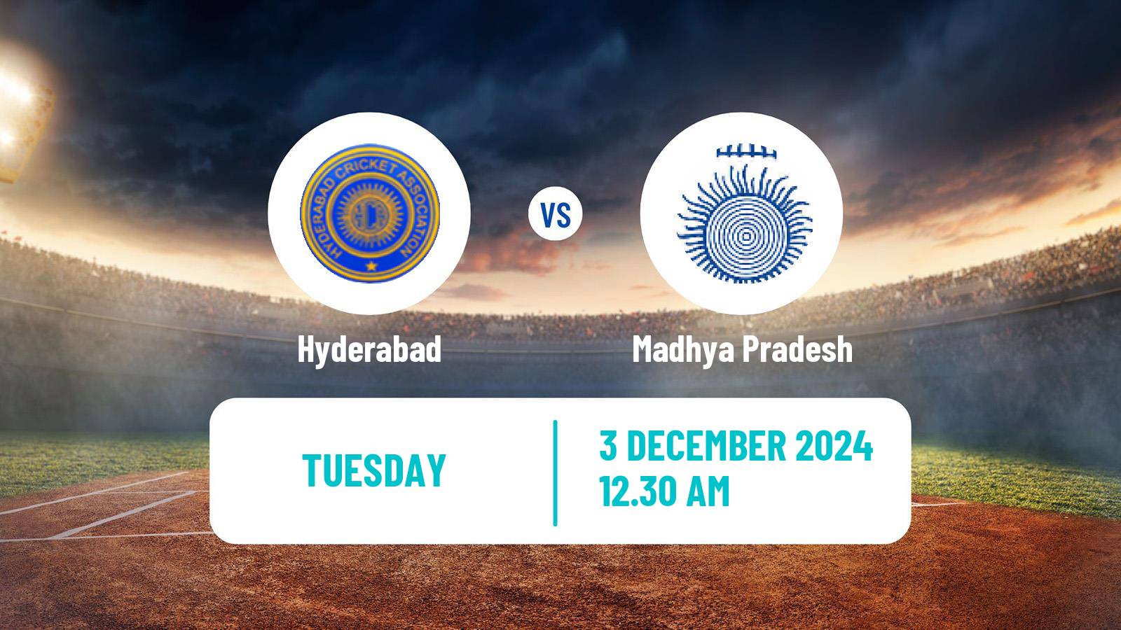 Cricket Syed Mushtaq Ali Trophy Hyderabad - Madhya Pradesh