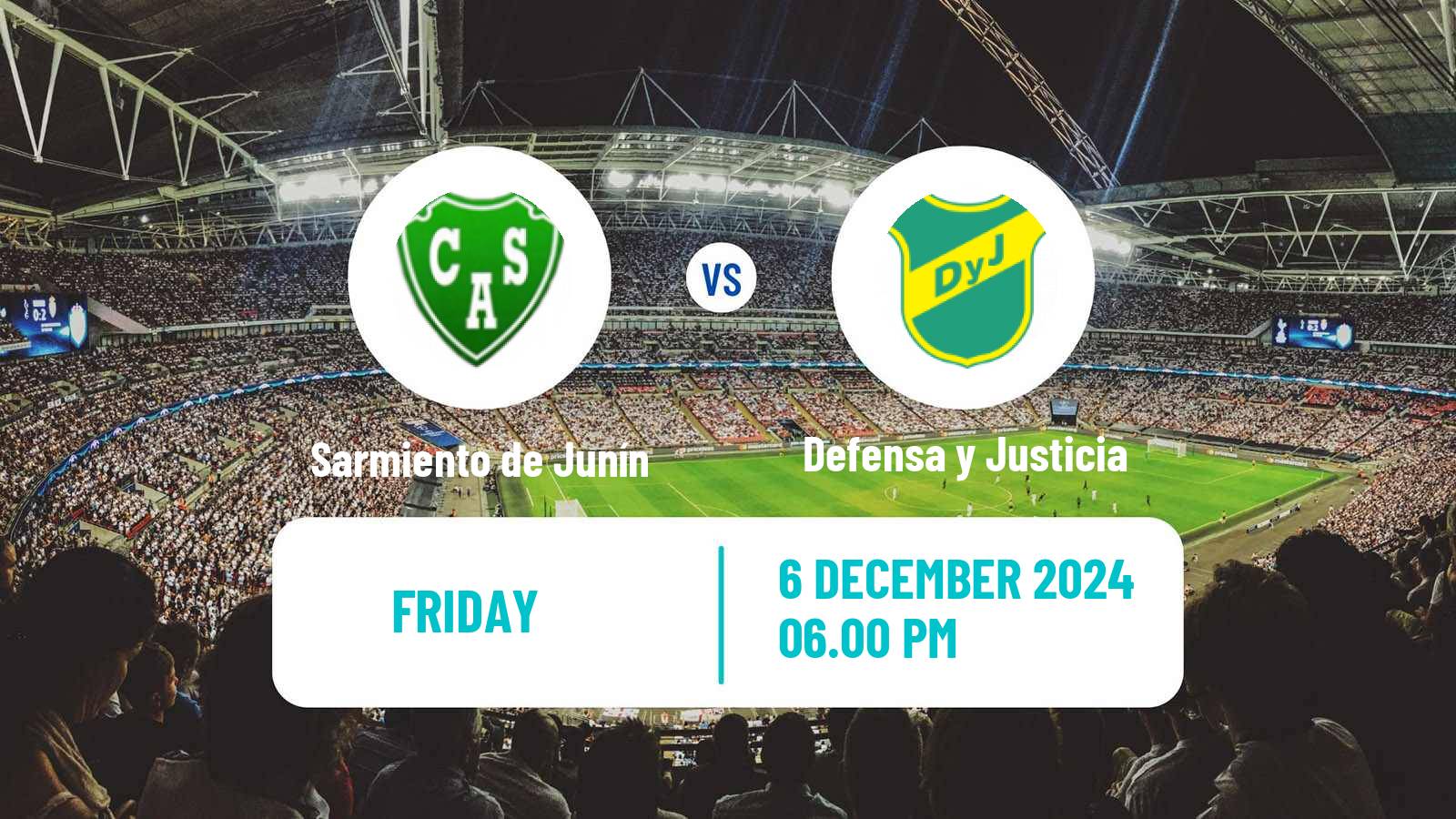 Soccer Argentinian Liga Profesional Sarmiento de Junín - Defensa y Justicia