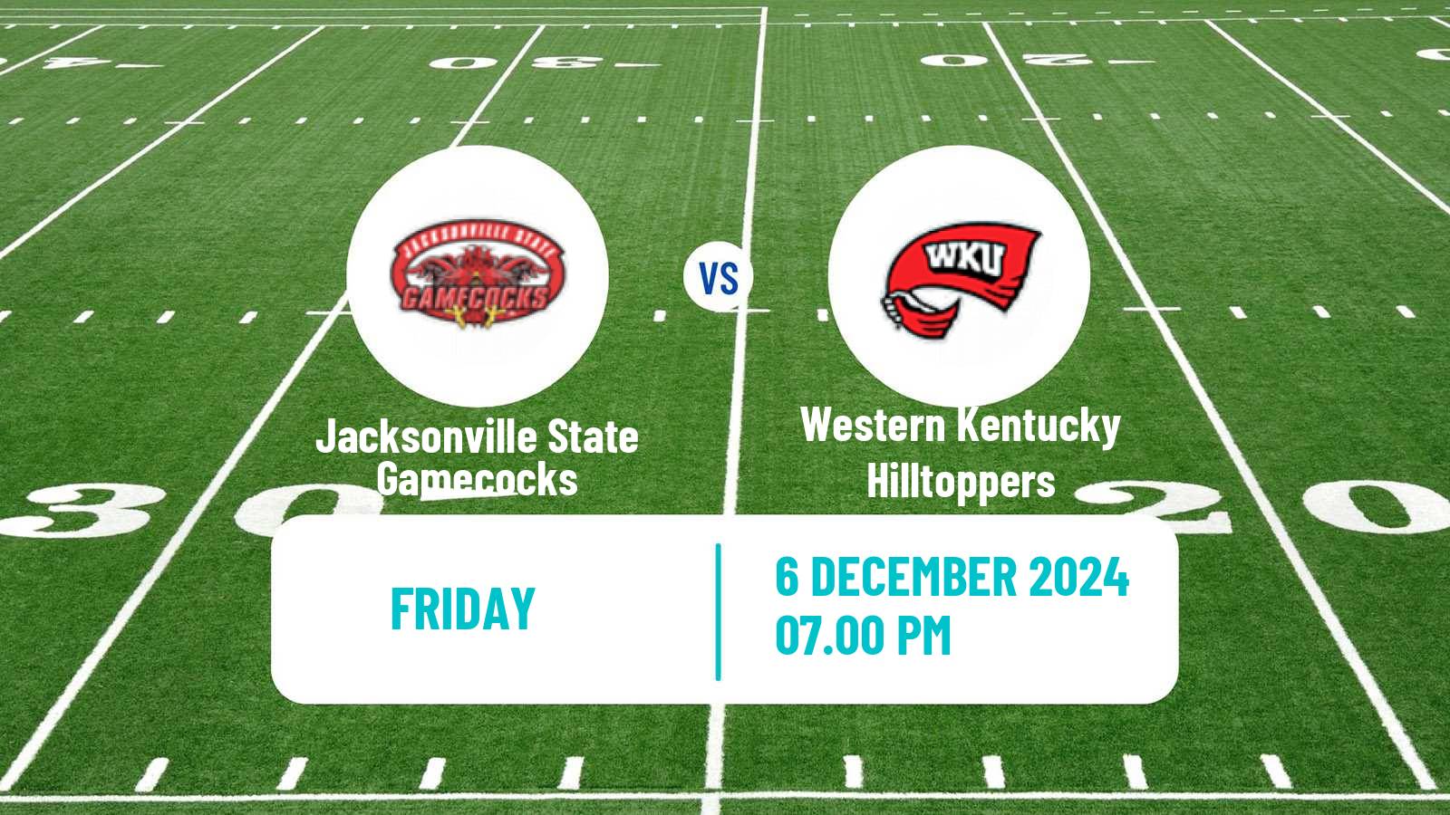 American football NCAA College Football Jacksonville State Gamecocks - Western Kentucky Hilltoppers