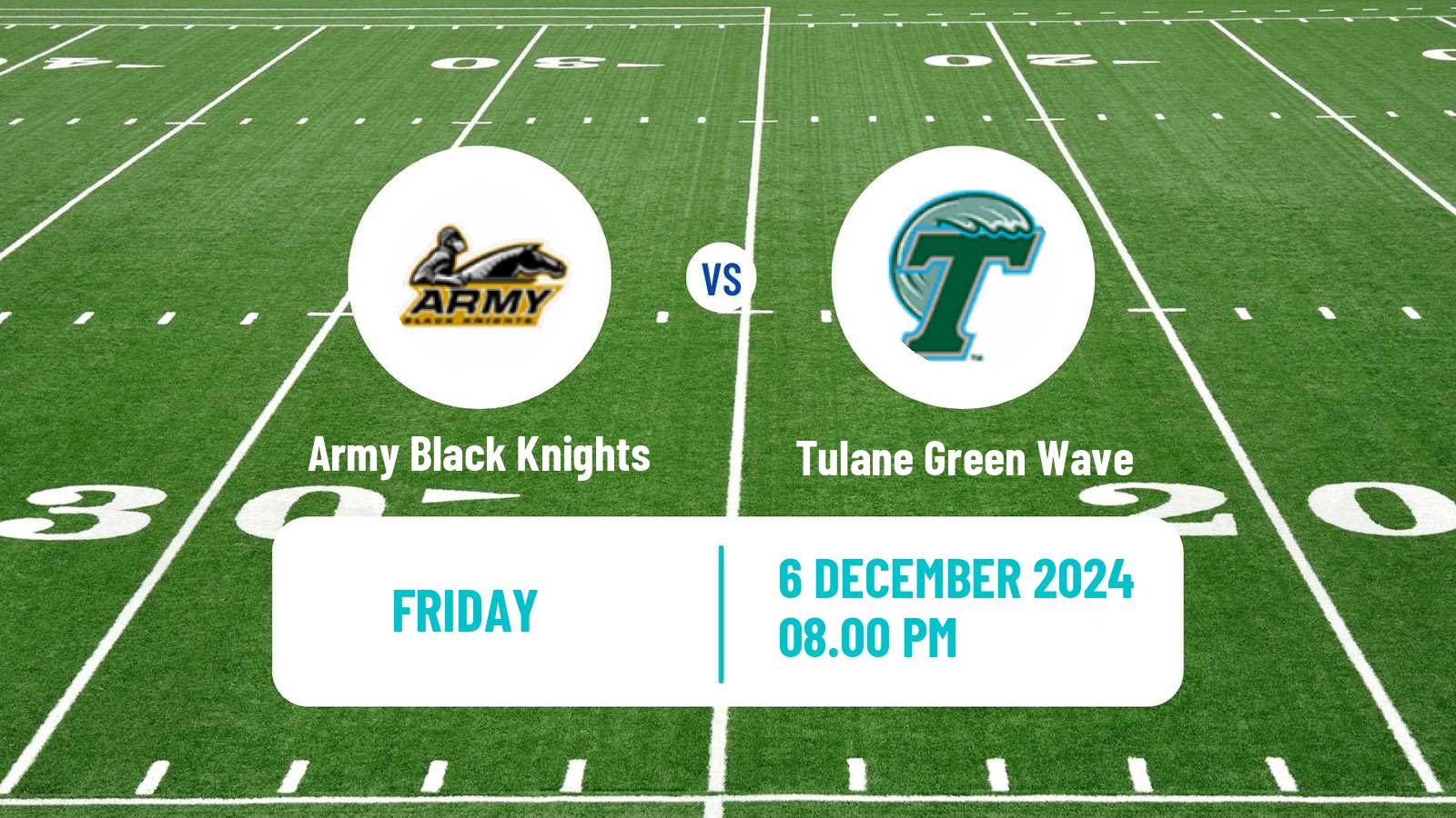 American football NCAA College Football Army Black Knights - Tulane Green Wave