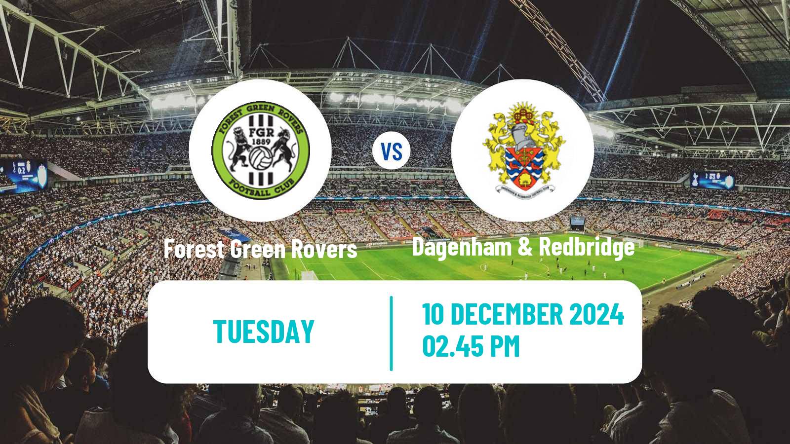 Soccer English National League Forest Green Rovers - Dagenham & Redbridge