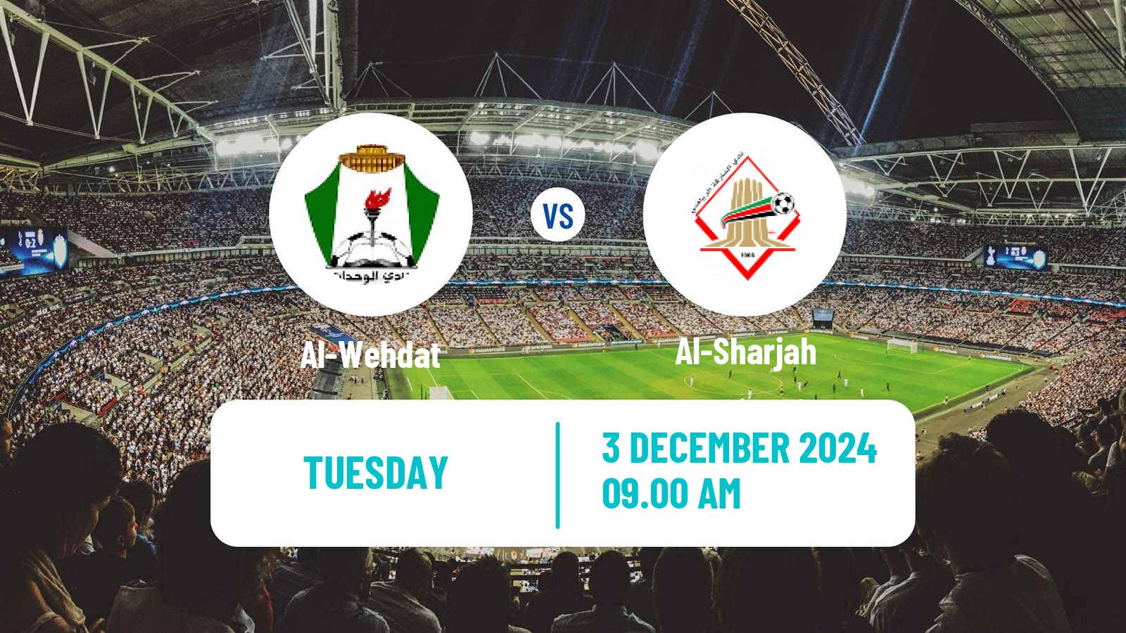 Soccer AFC Champions League 2 Al-Wehdat - Al-Sharjah