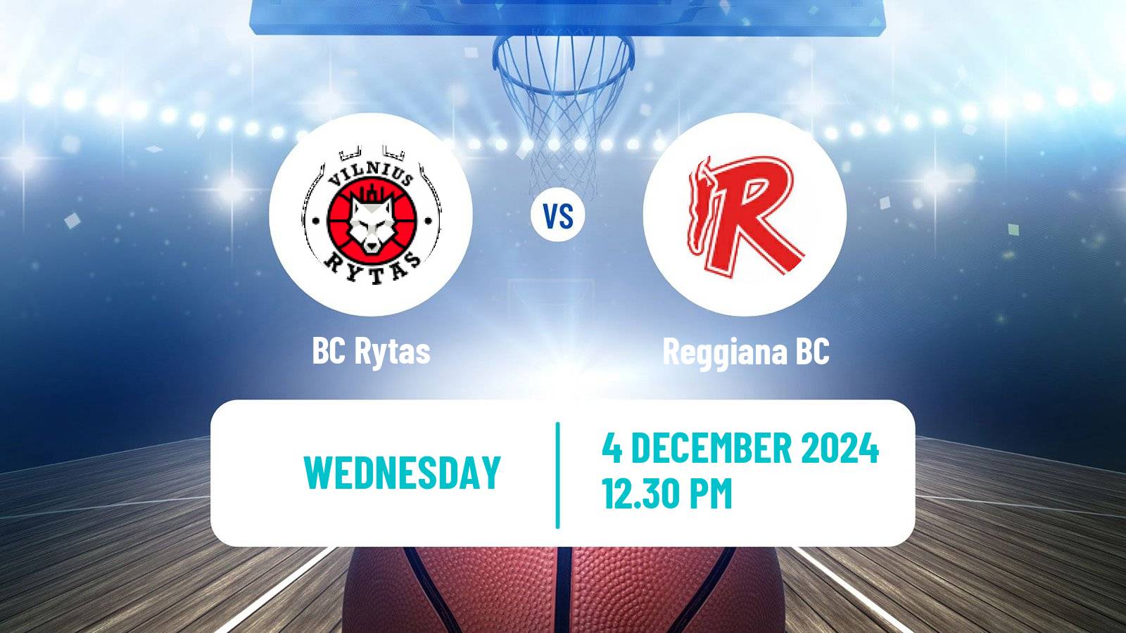 Basketball Champions League Basketball Rytas - Reggiana