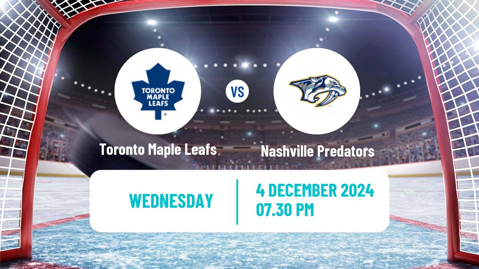 Hockey NHL Toronto Maple Leafs - Nashville Predators