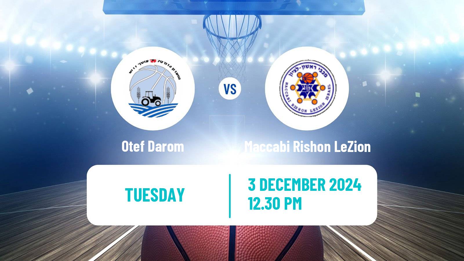 Basketball Israeli Liga Leumit Basketball Otef Darom - Maccabi Rishon LeZion