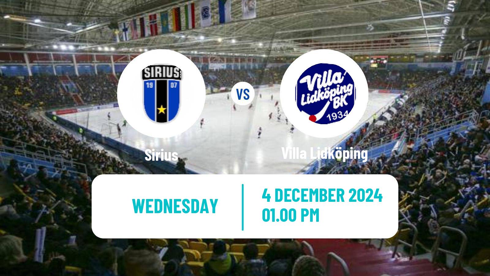 Bandy Swedish Elitserien Bandy Sirius - Villa Lidköping