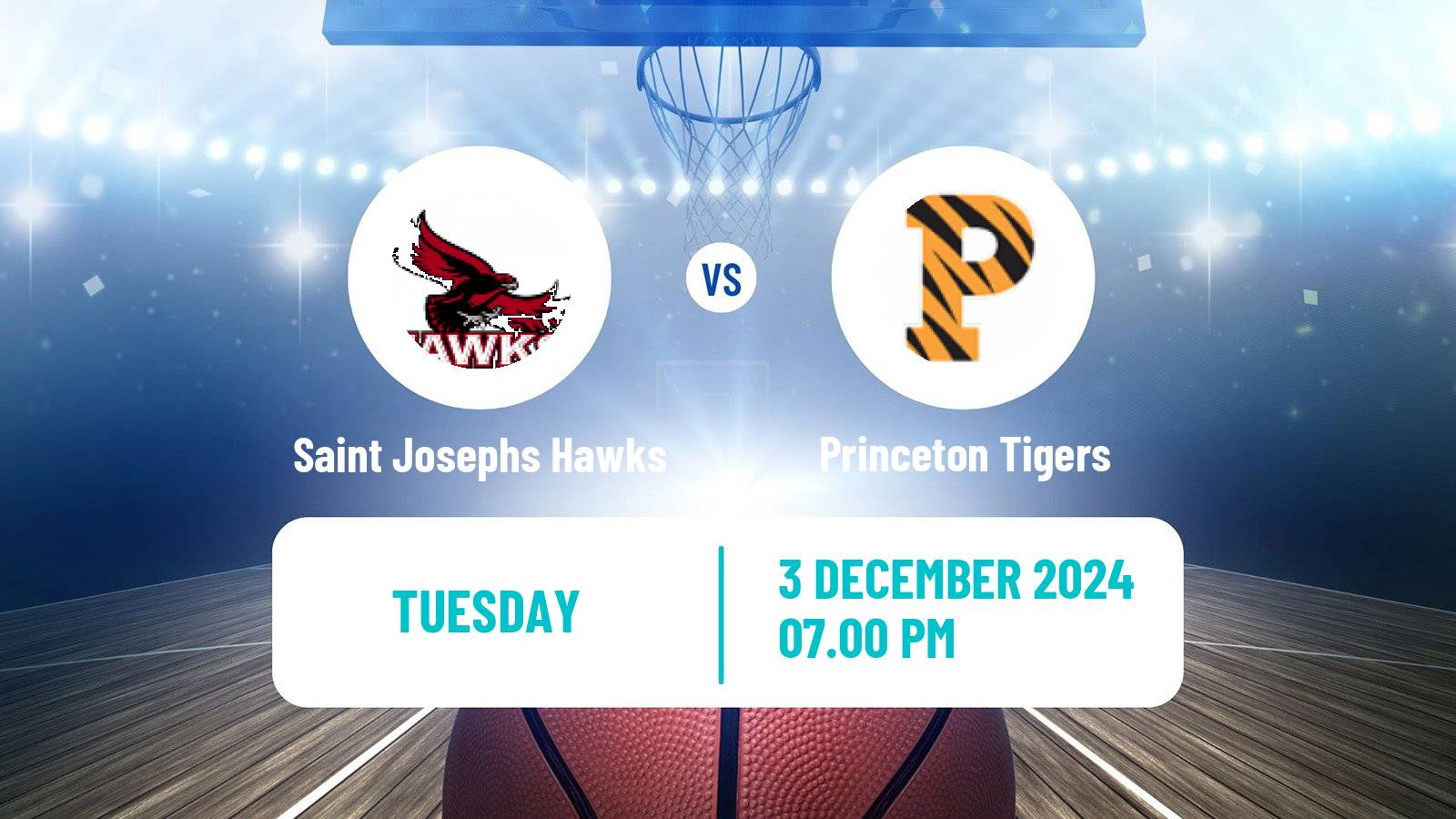 Basketball NCAA College Basketball Saint Josephs Hawks - Princeton Tigers