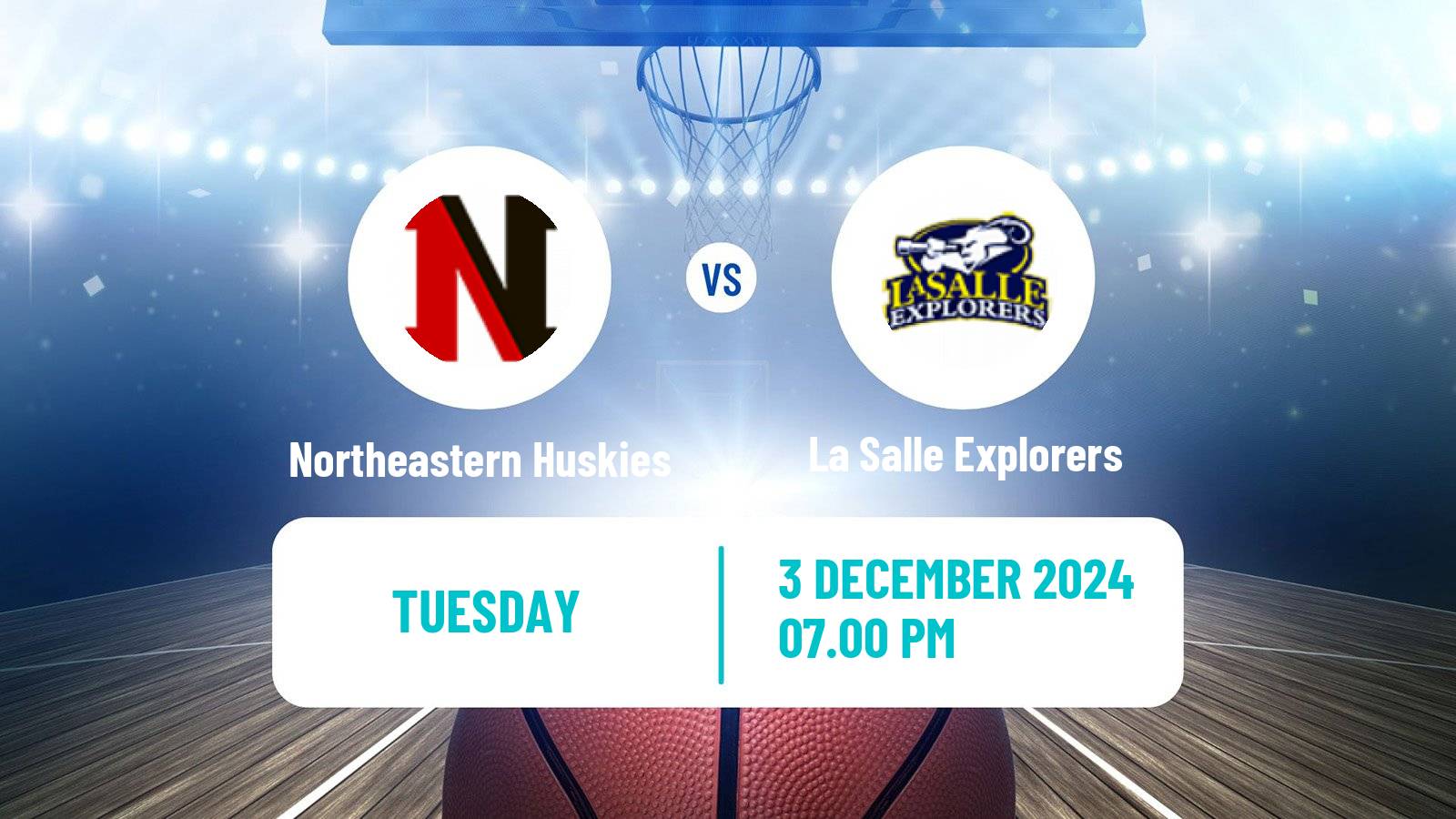 Basketball NCAA College Basketball Northeastern Huskies - La Salle Explorers