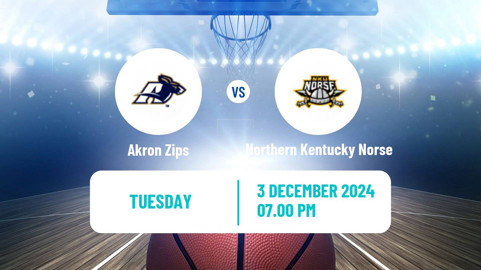 Basketball NCAA College Basketball Akron Zips - Northern Kentucky Norse