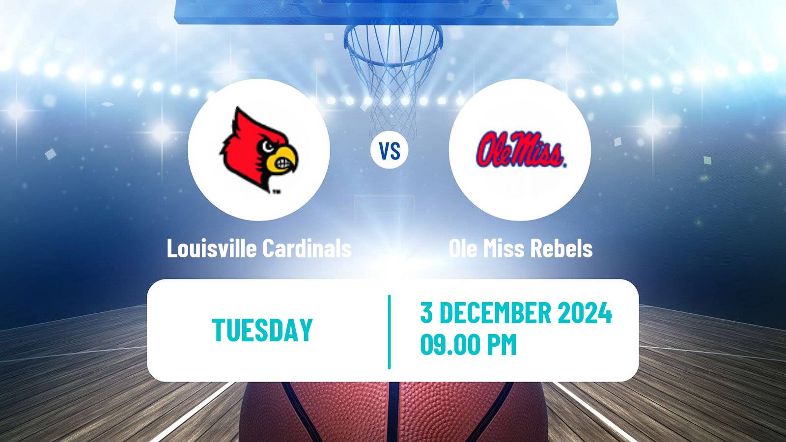 Basketball NCAA College Basketball Louisville Cardinals - Ole Miss Rebels