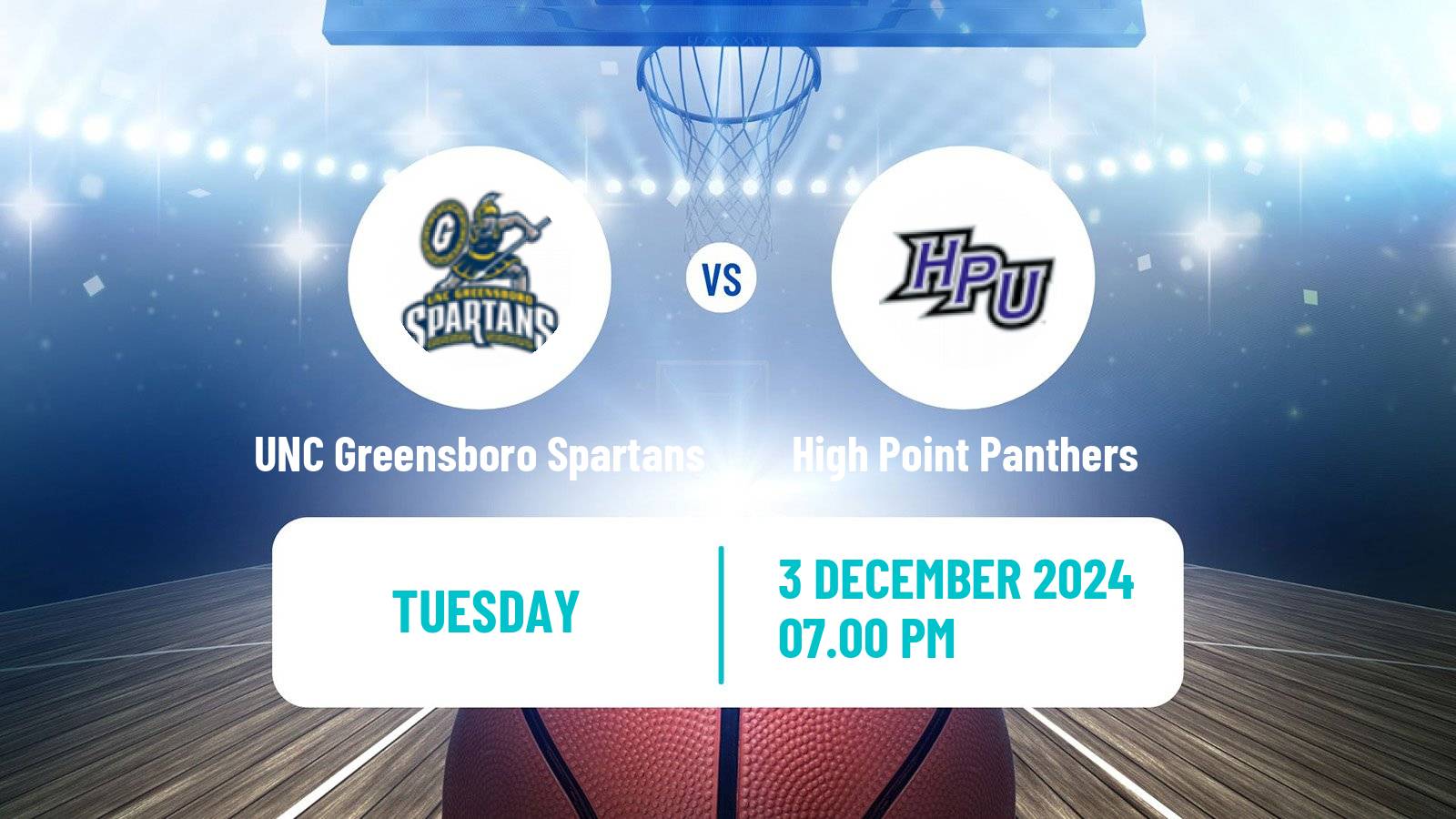 Basketball NCAA College Basketball UNC Greensboro Spartans - High Point Panthers