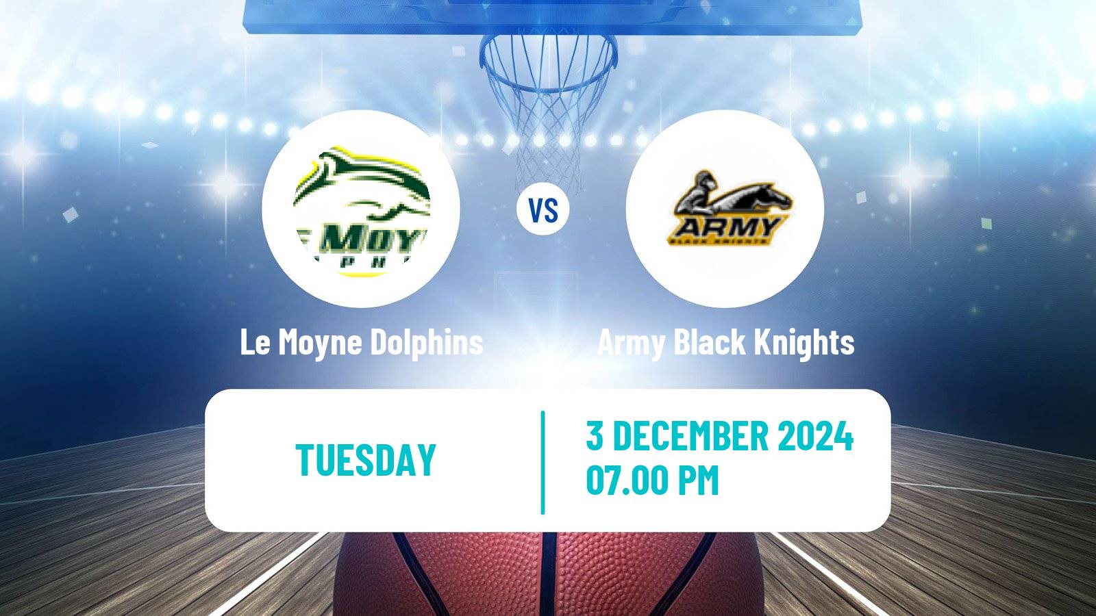 Basketball NCAA College Basketball Le Moyne Dolphins - Army Black Knights