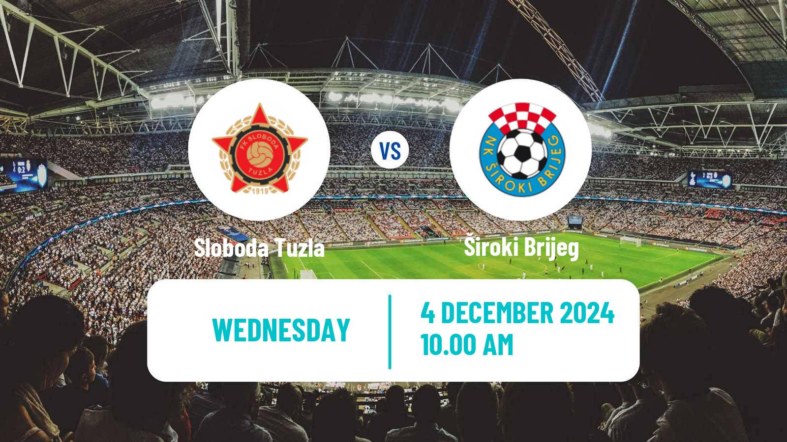 Soccer Bosnian Premier League Sloboda Tuzla - Široki Brijeg