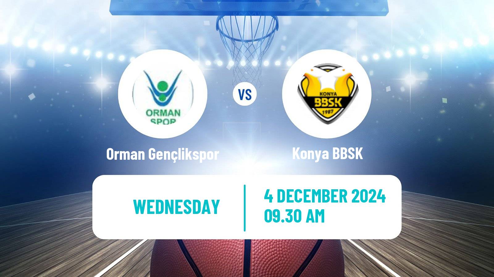 Basketball Turkish TBL Orman Gençlikspor - Konya BBSK