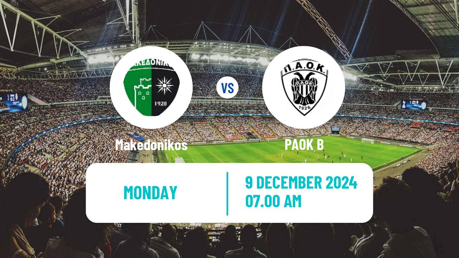 Soccer Greek Super League 2 Makedonikos - PAOK B