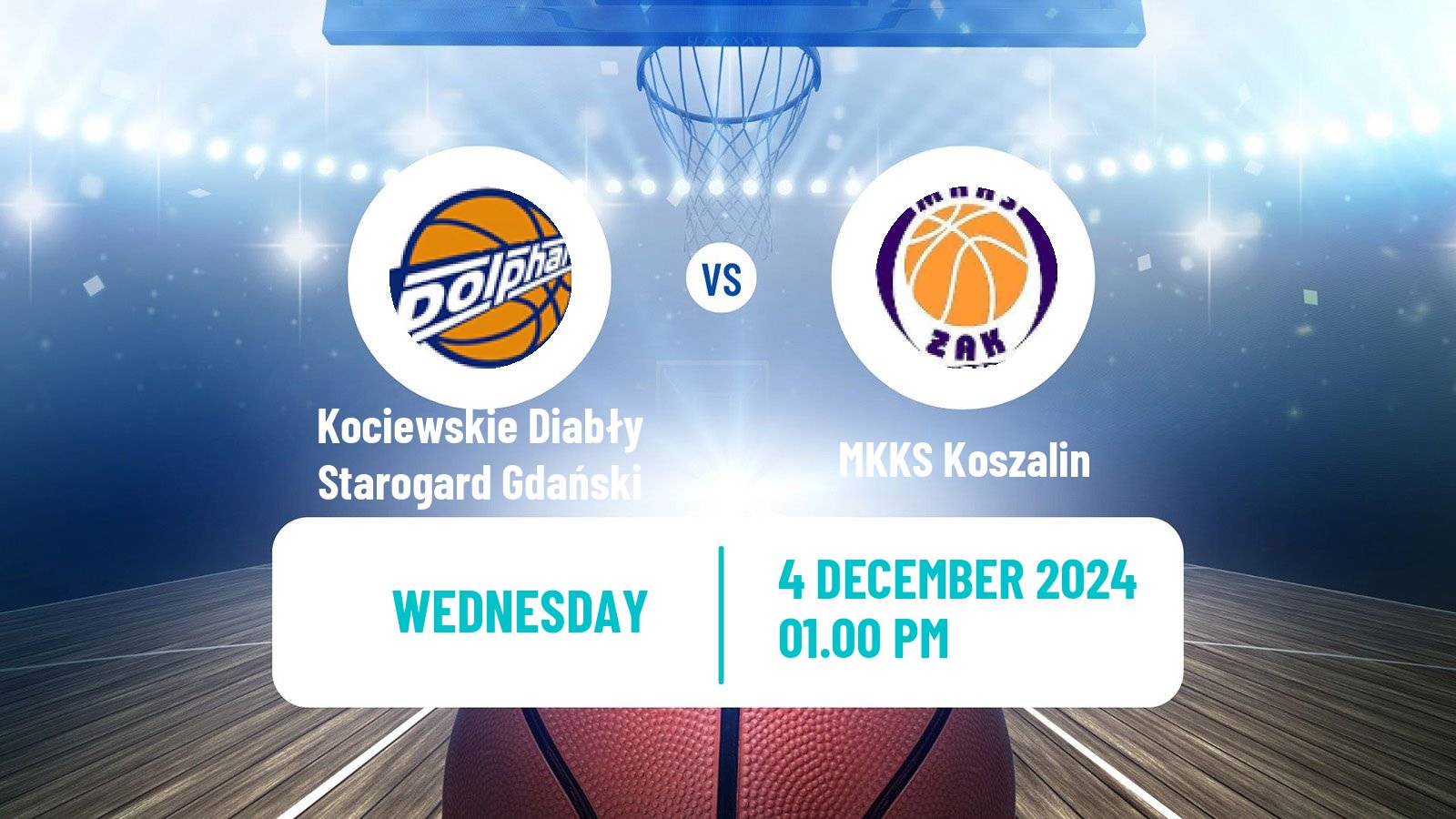 Basketball Polish 1 Liga Basketball Kociewskie Diabły Starogard Gdański - MKKS Koszalin