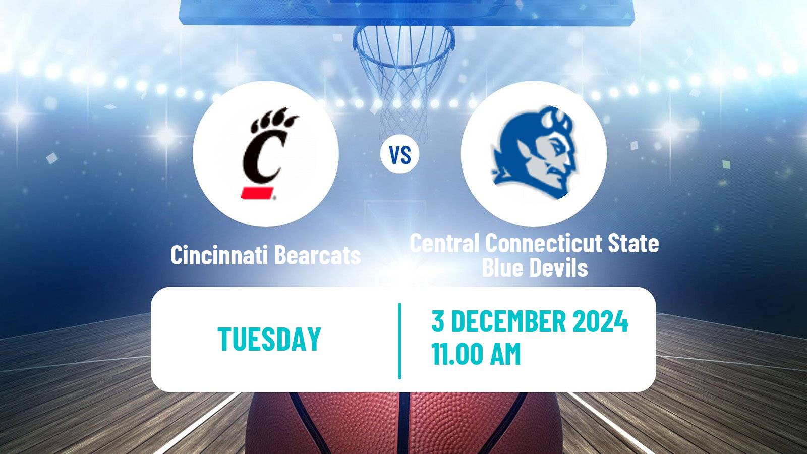 Basketball NCAA College Basketball Women Cincinnati Bearcats - Central Connecticut State Blue Devils