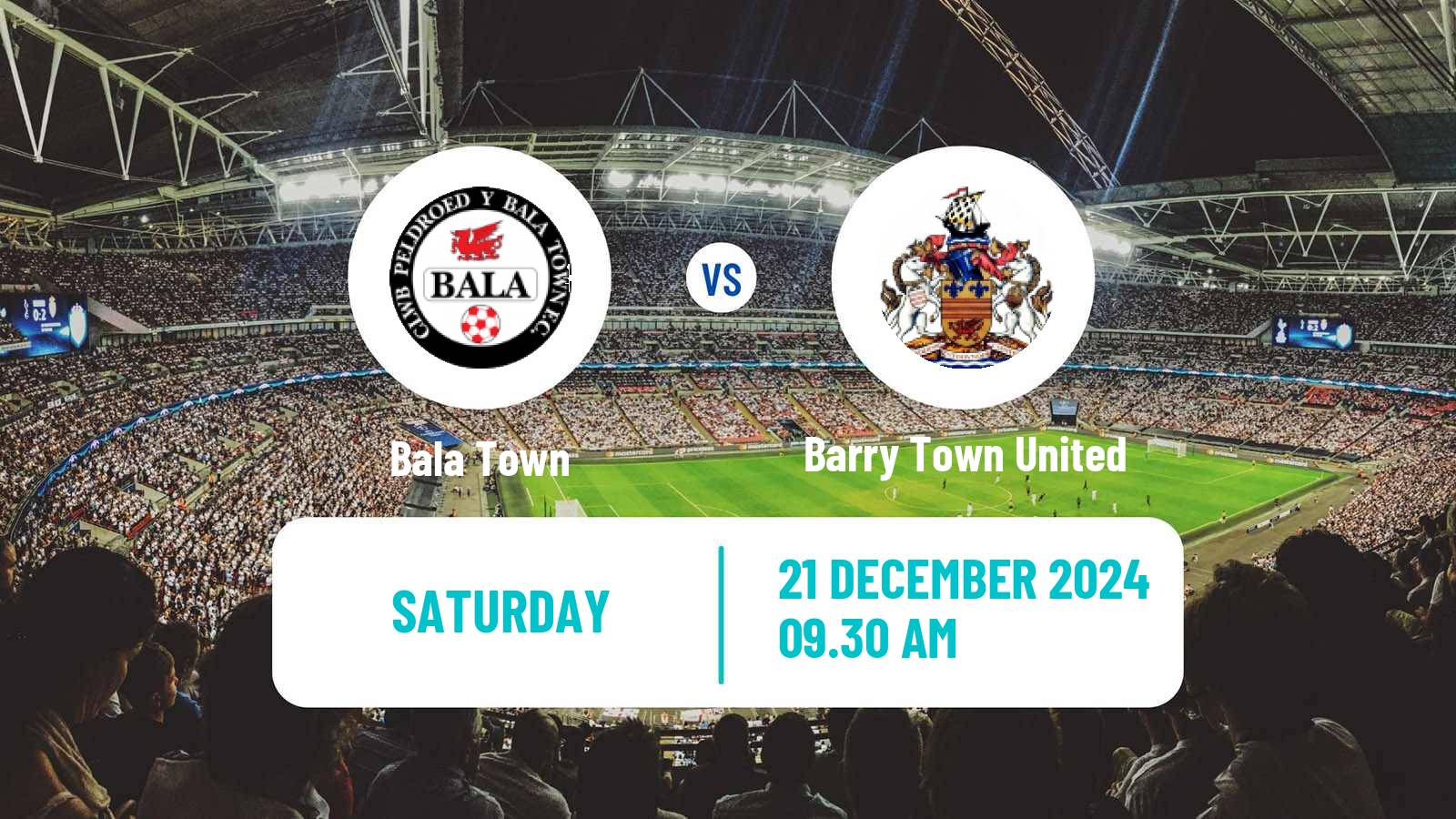 Soccer Welsh Cymru Premier Bala Town - Barry Town United