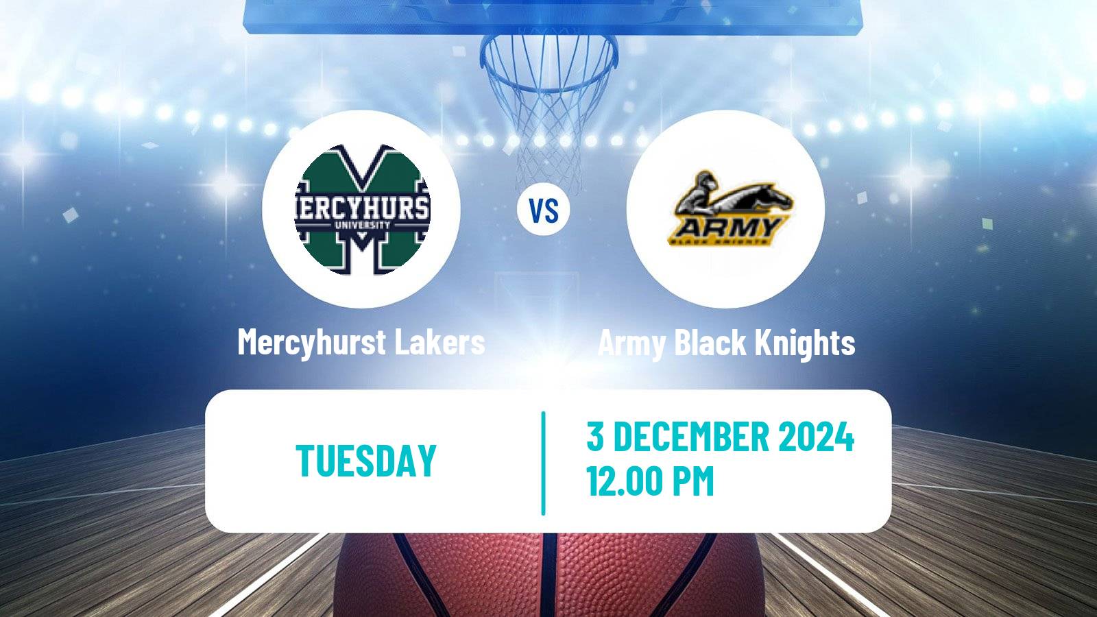 Basketball NCAA College Basketball Women Mercyhurst Lakers - Army Black Knights