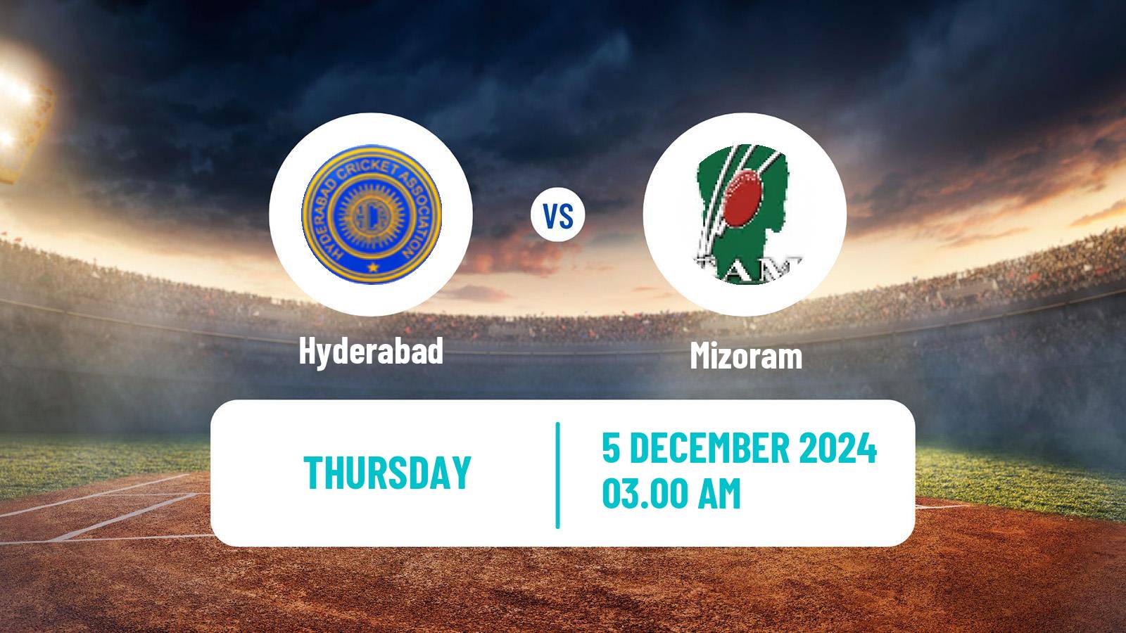 Cricket Syed Mushtaq Ali Trophy Hyderabad - Mizoram