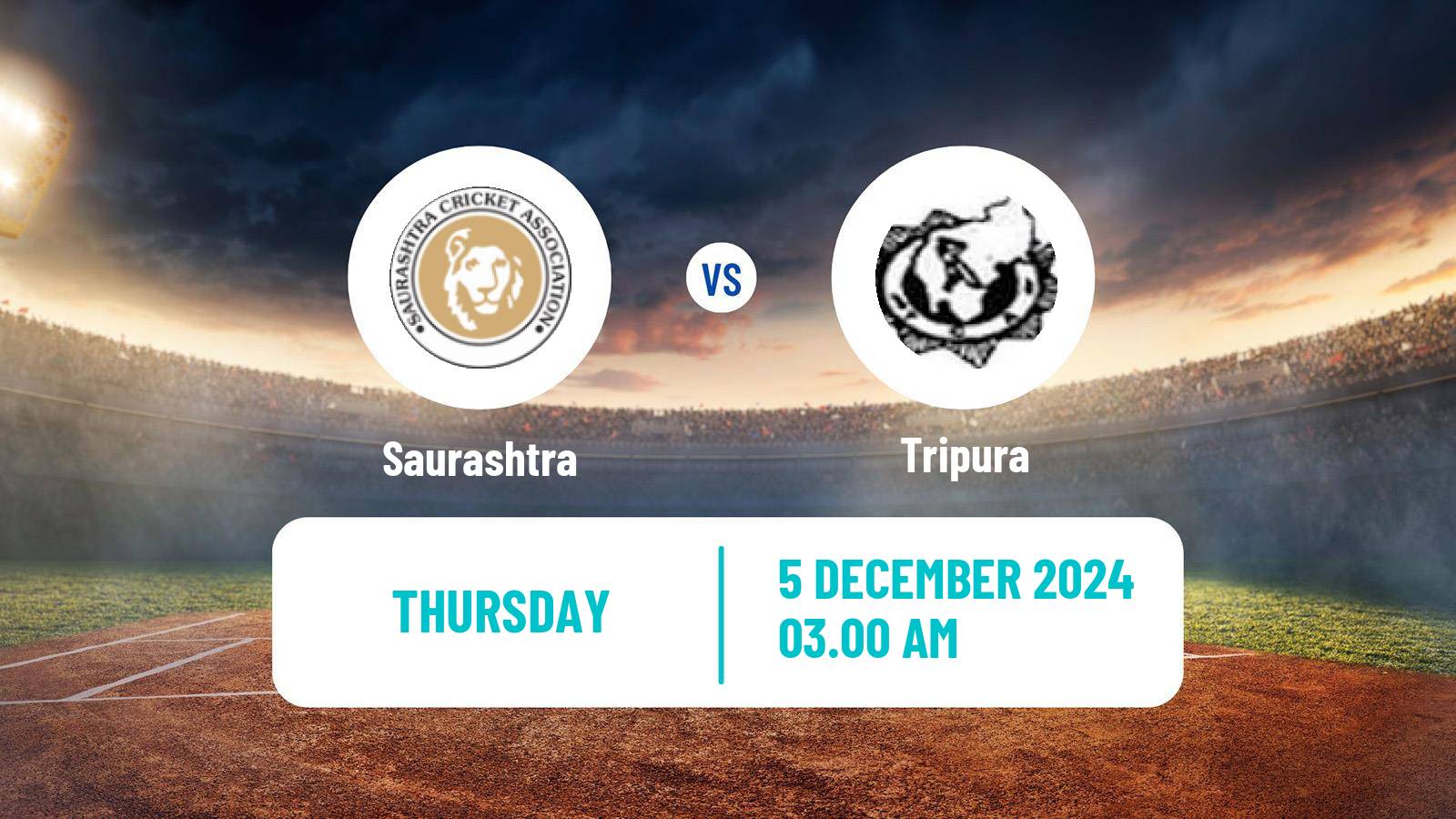 Cricket Syed Mushtaq Ali Trophy Saurashtra - Tripura