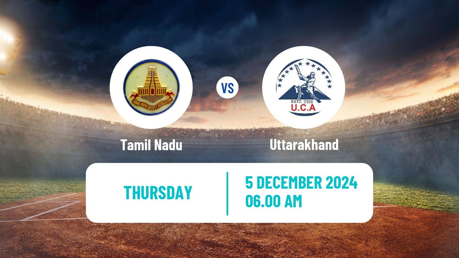 Cricket Syed Mushtaq Ali Trophy Tamil Nadu - Uttarakhand