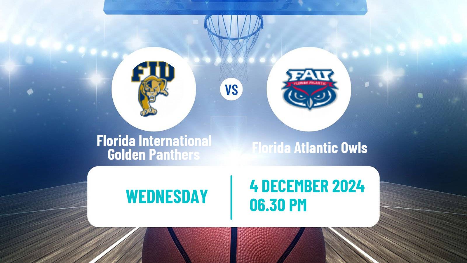 Basketball NCAA College Basketball Florida International Golden Panthers - Florida Atlantic Owls