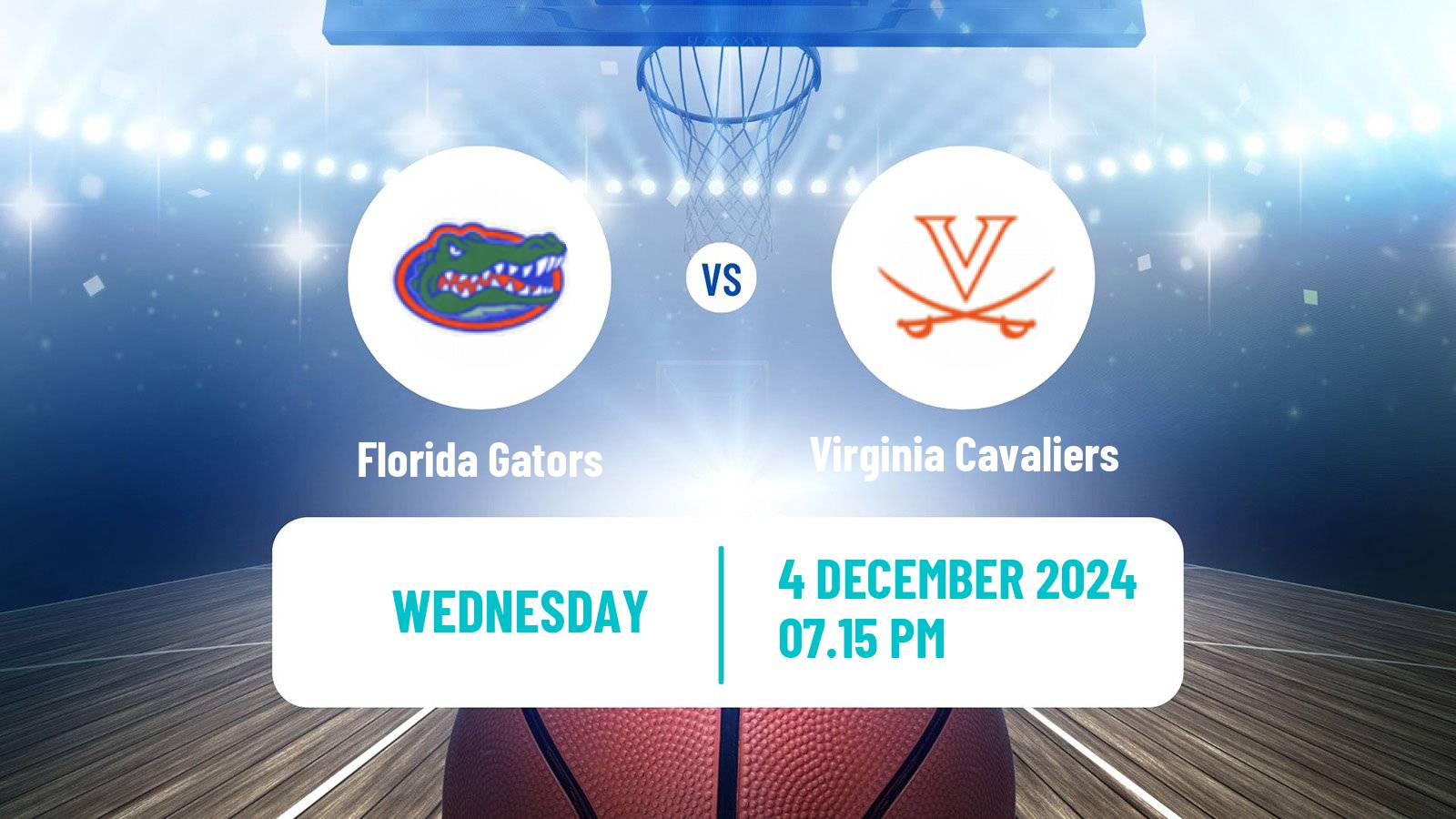 Basketball NCAA College Basketball Florida Gators - Virginia Cavaliers