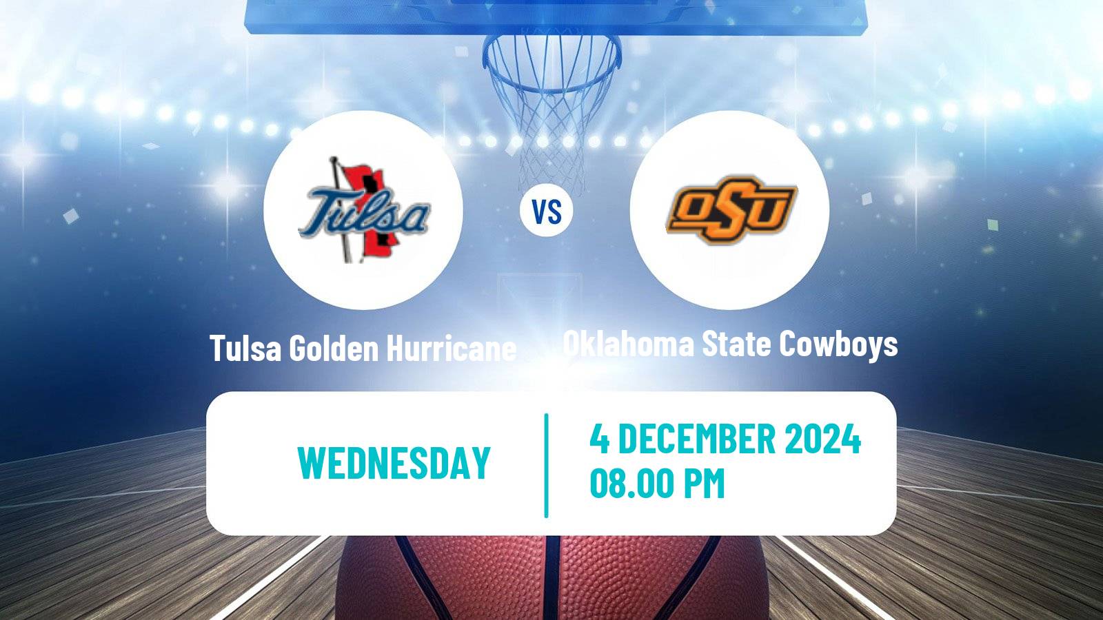 Basketball NCAA College Basketball Tulsa Golden Hurricane - Oklahoma State Cowboys