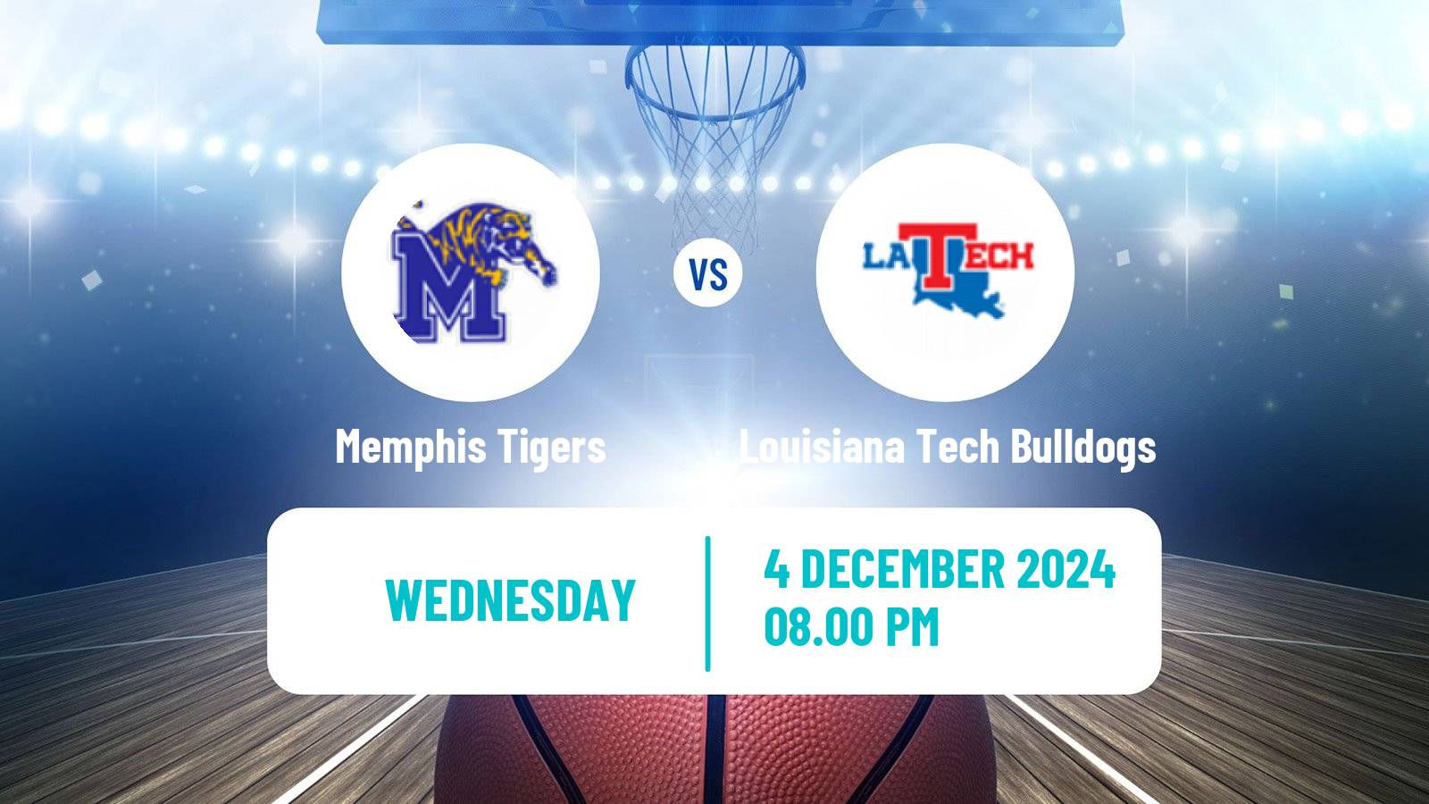 Basketball NCAA College Basketball Memphis Tigers - Louisiana Tech Bulldogs