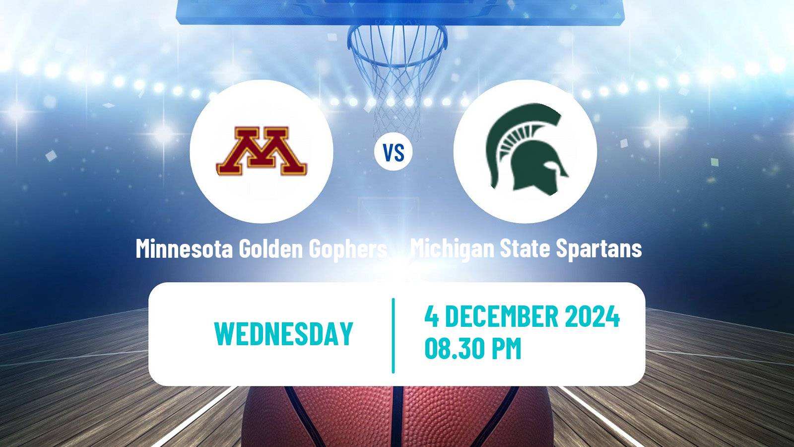 Basketball NCAA College Basketball Minnesota Golden Gophers - Michigan State Spartans