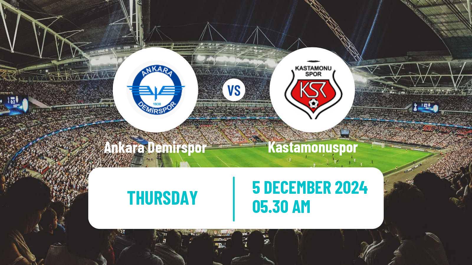 Soccer Turkish Cup Ankara Demirspor - Kastamonuspor