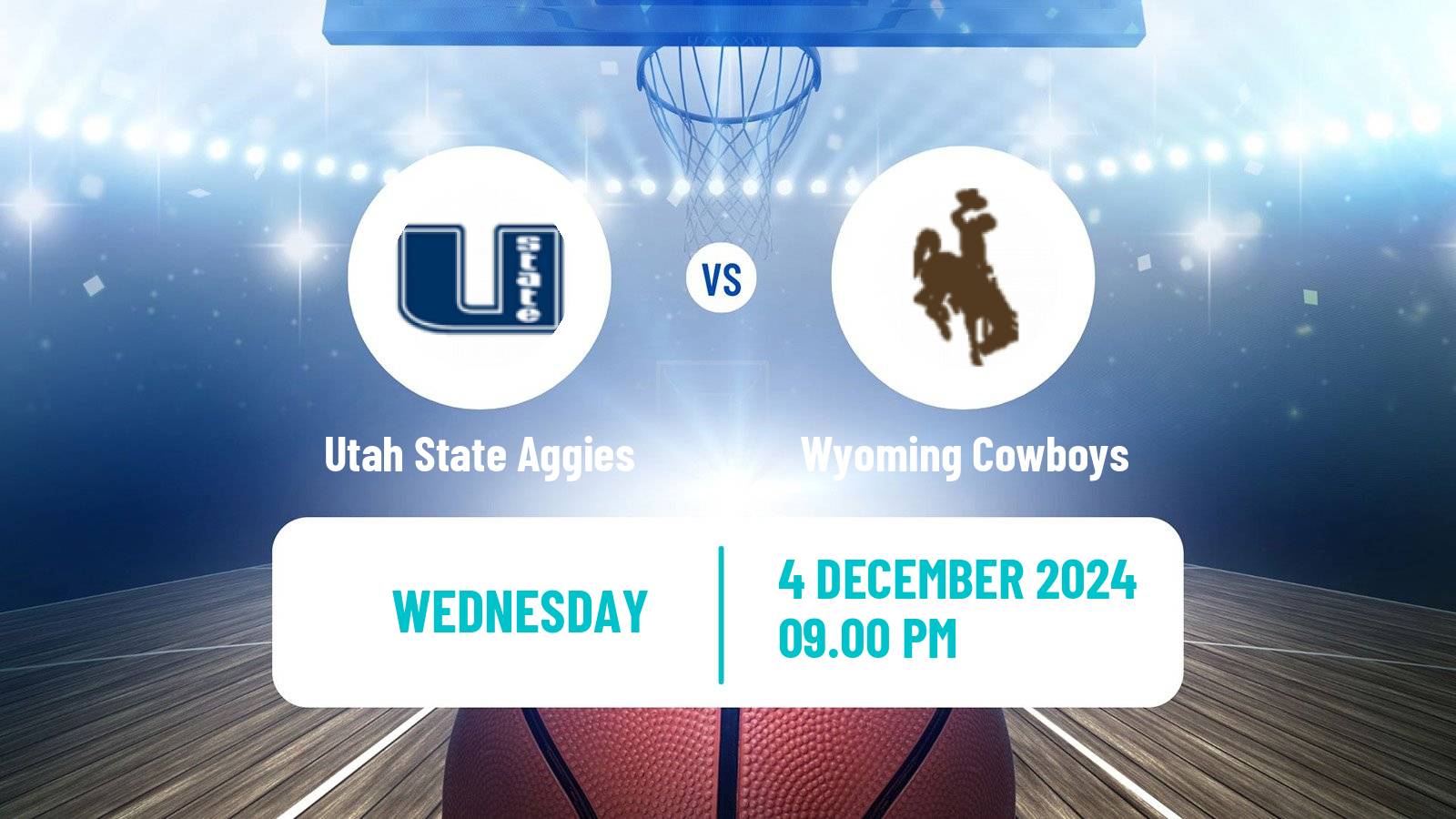 Basketball NCAA College Basketball Utah State Aggies - Wyoming Cowboys