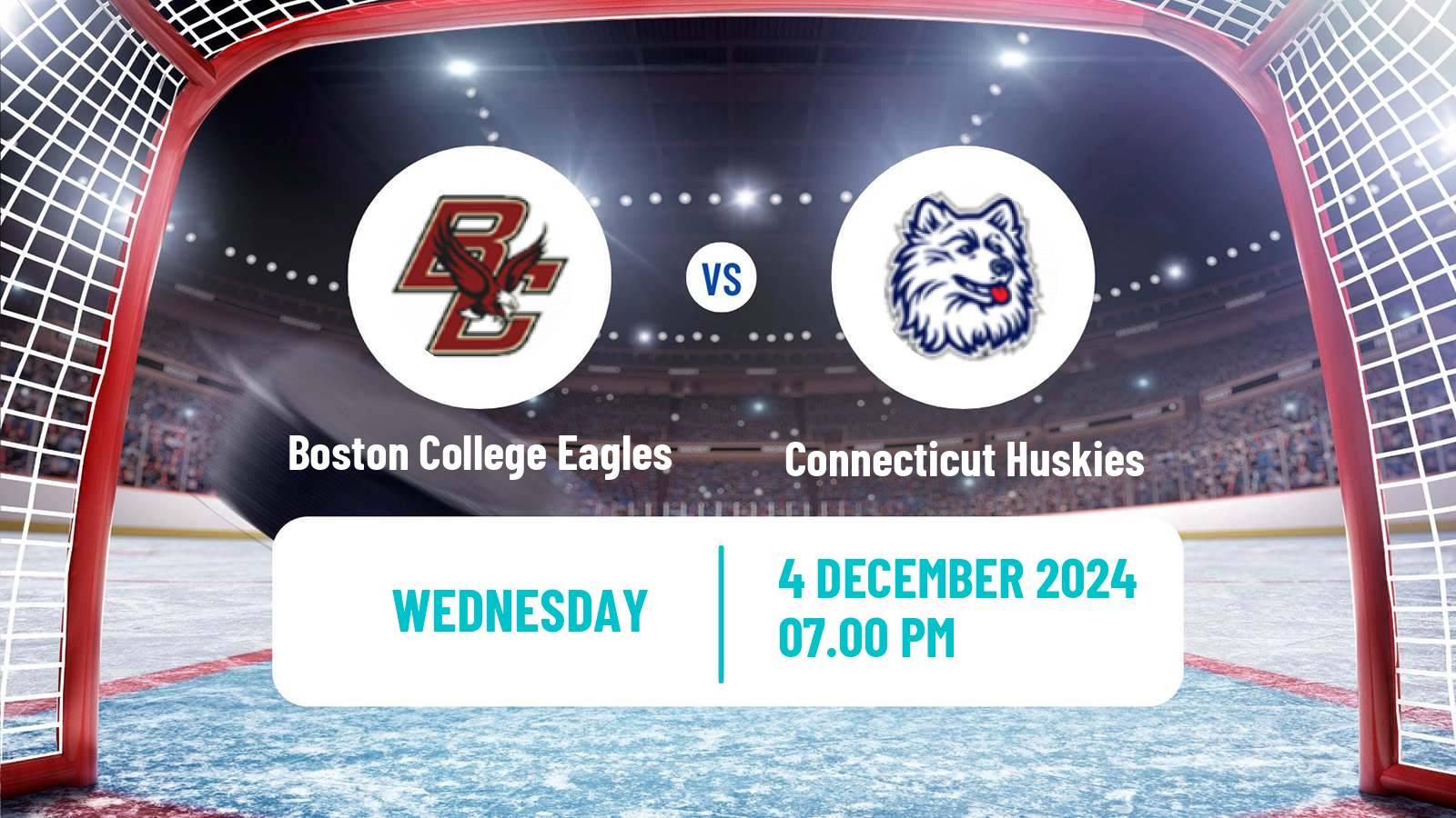 Hockey NCAA Hockey Boston College Eagles - Connecticut Huskies