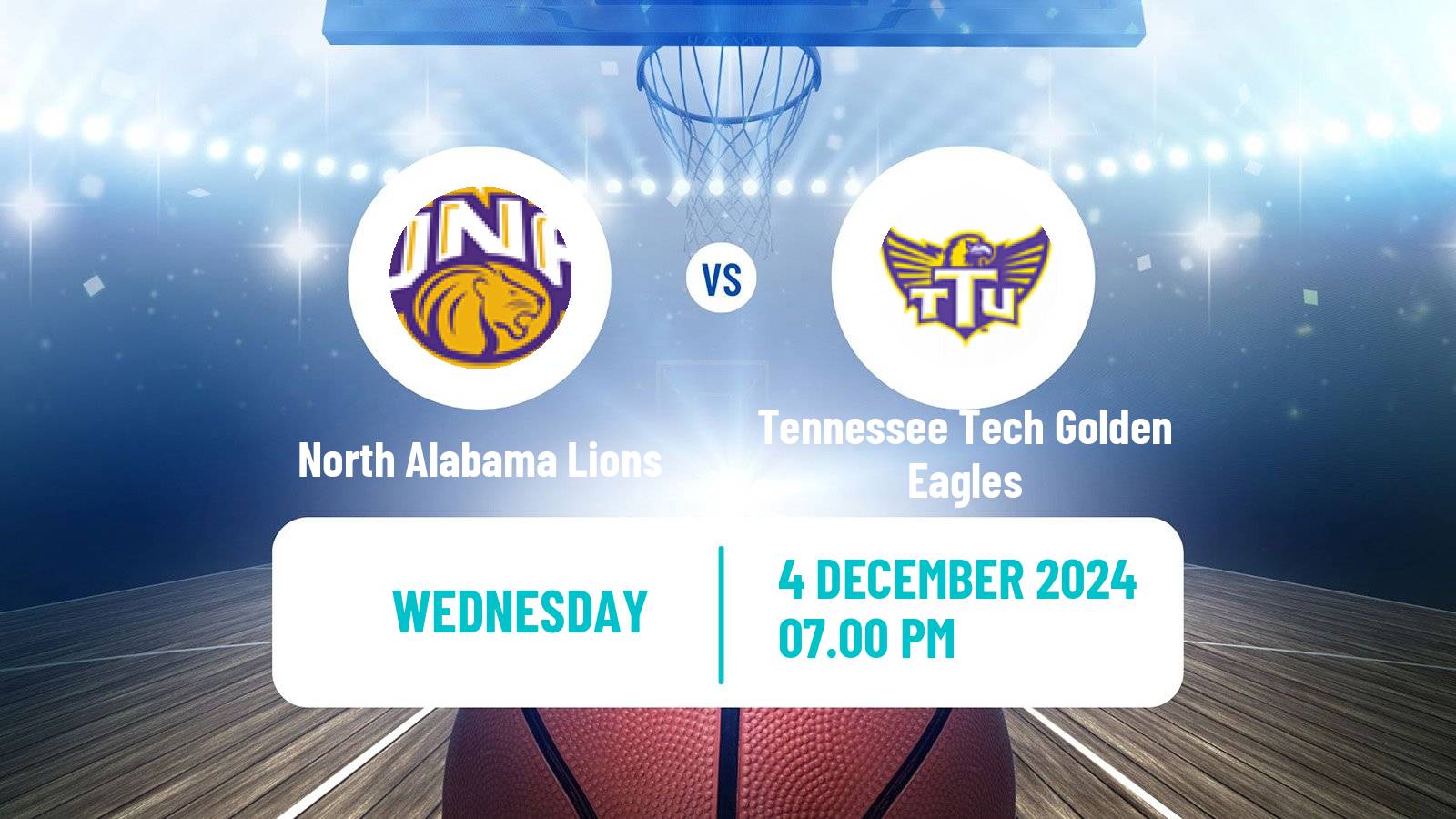 Basketball NCAA College Basketball North Alabama Lions - Tennessee Tech Golden Eagles