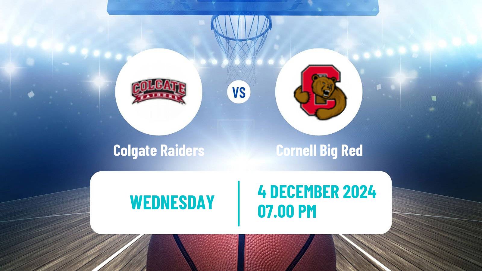 Basketball NCAA College Basketball Colgate Raiders - Cornell Big Red