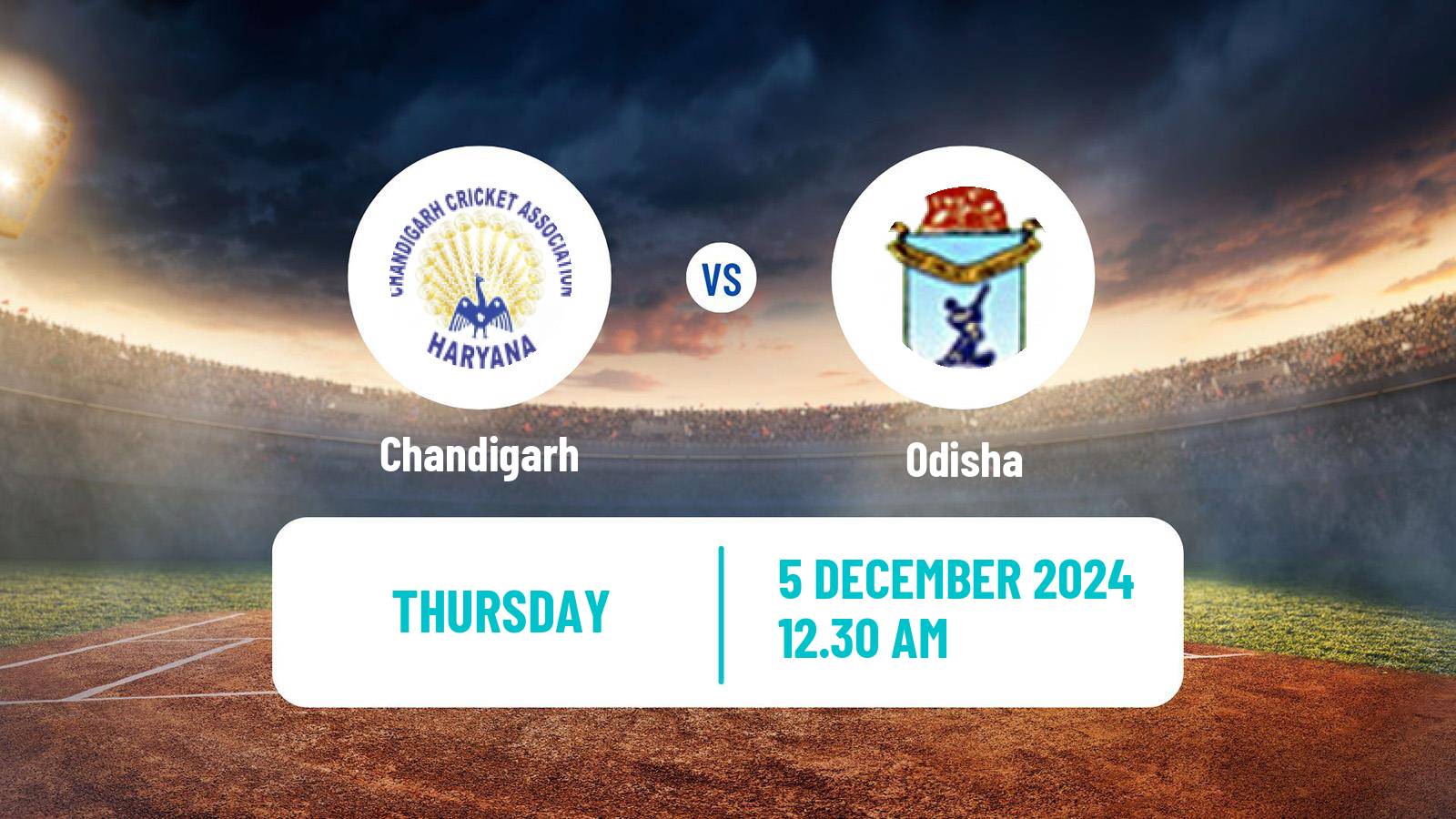 Cricket Syed Mushtaq Ali Trophy Chandigarh - Odisha