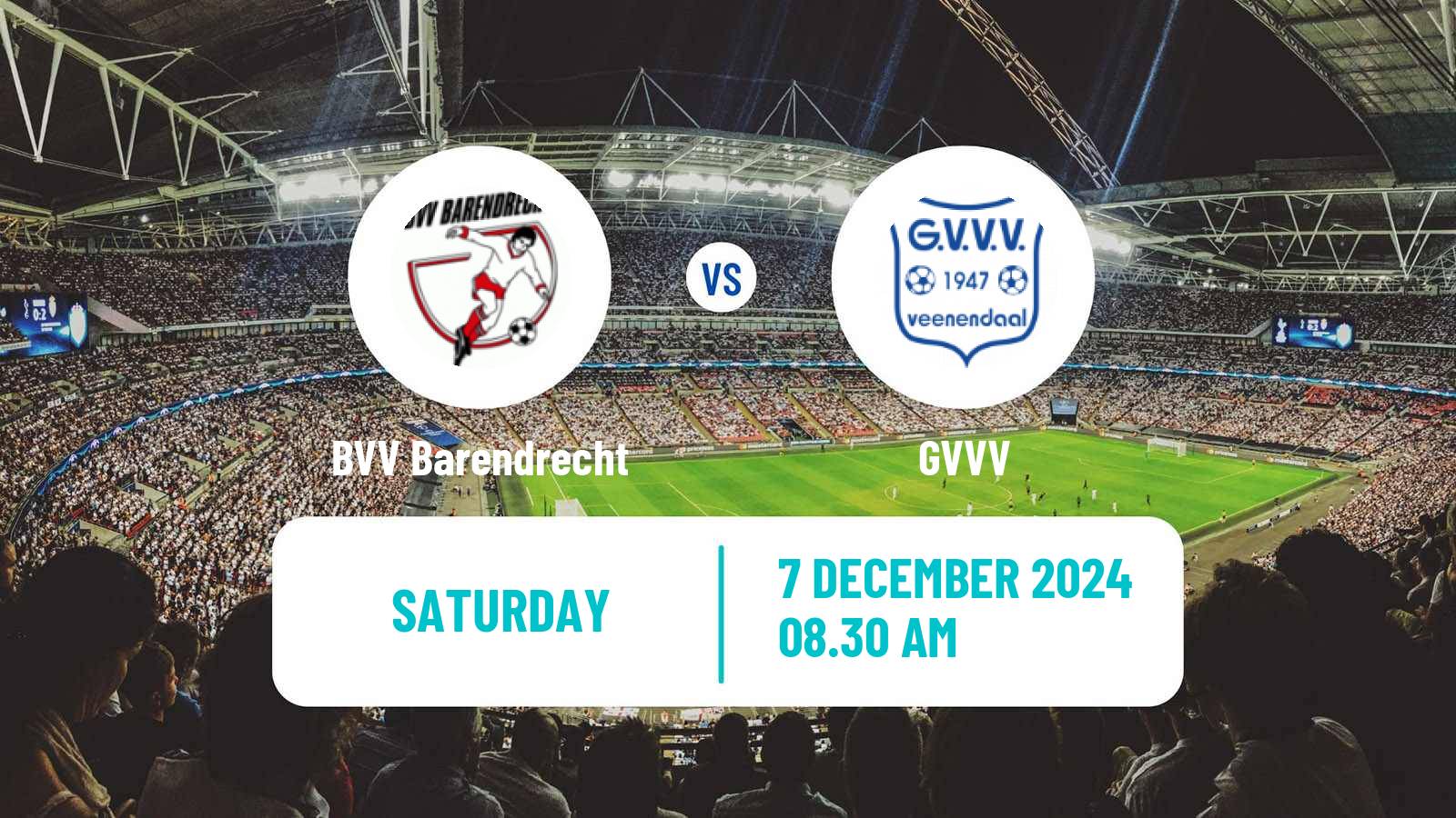 Soccer Dutch Tweede Divisie BVV Barendrecht - GVVV