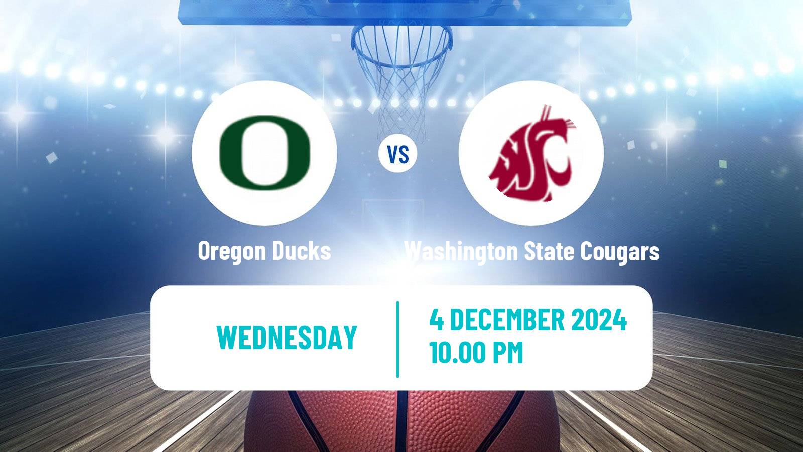 Basketball NCAA College Basketball Women Oregon Ducks - Washington State Cougars