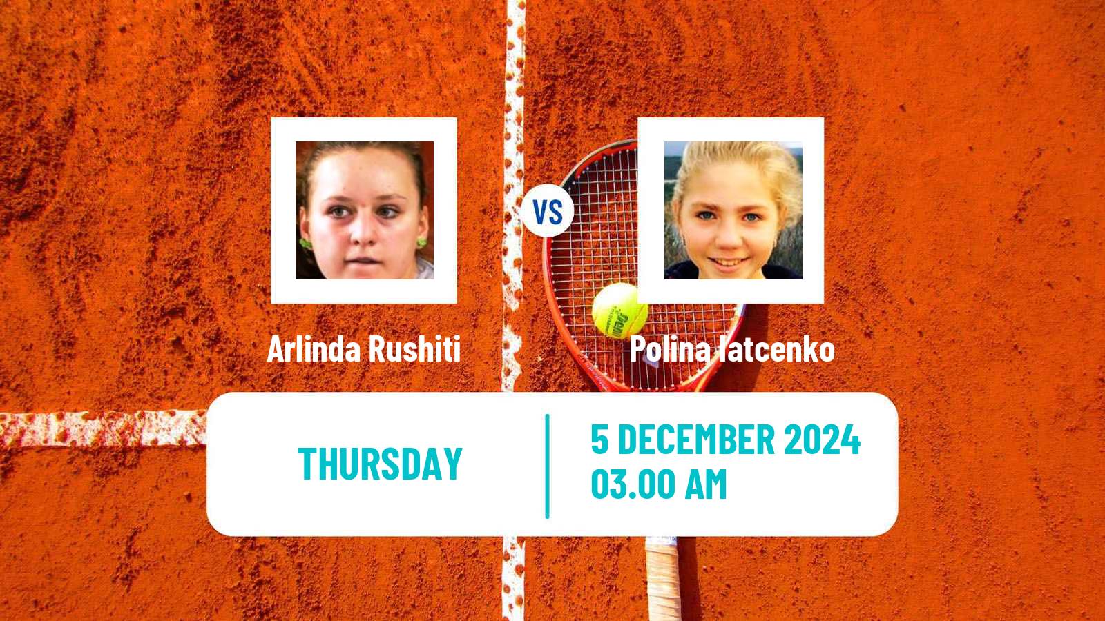 Tennis ITF W35 Sharm Elsheikh 3 Women Arlinda Rushiti - Polina Iatcenko